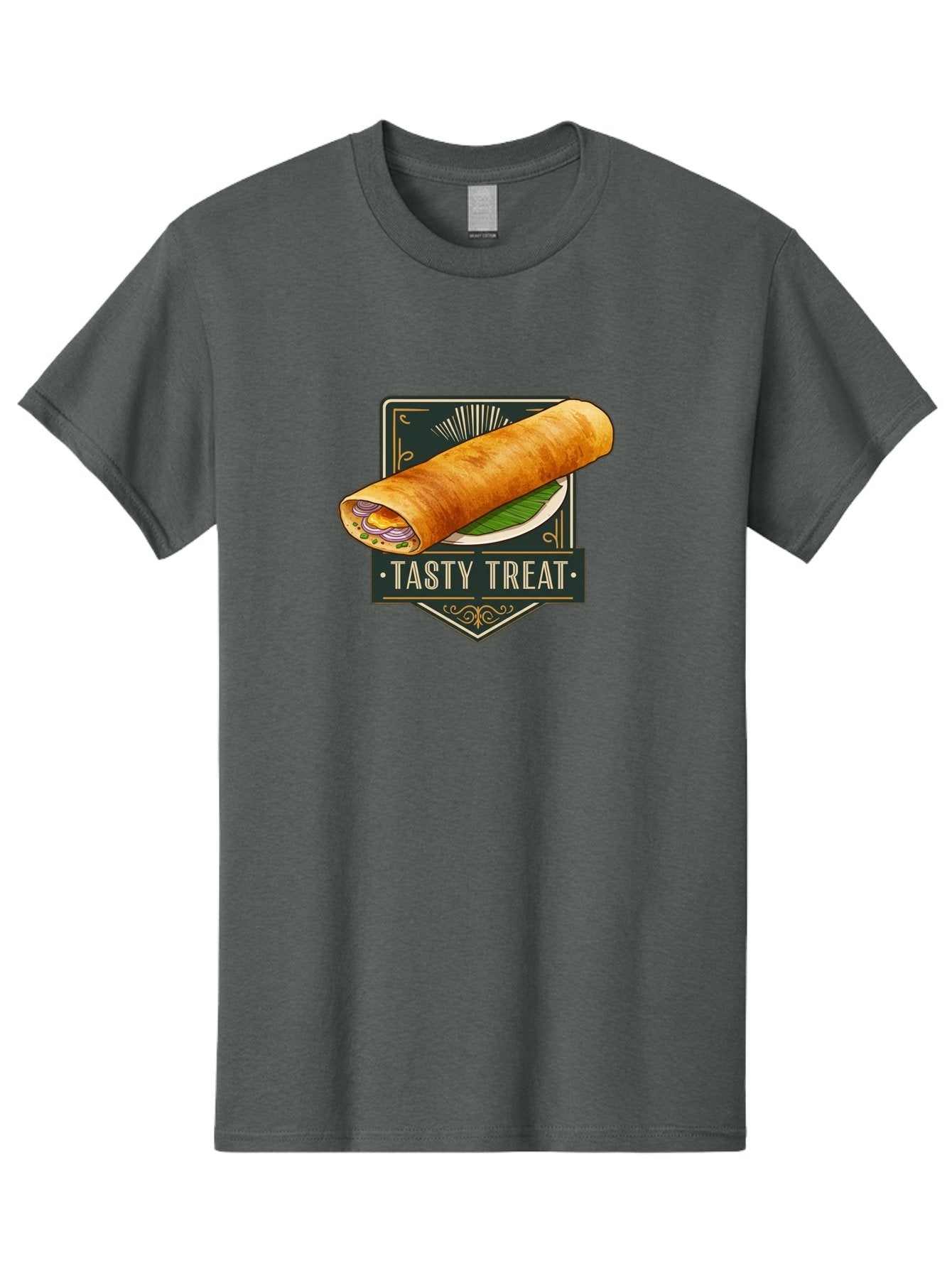 Tasty-Treat-2 Men'S Graphic Tee, 100% Cotton, Comfortable Casual Summer Wear, Machine Washable, Rolled Crepe With Filling, Tasty Treat, Crepe, Crepe Dish, Savory Crepe, Egg, Onion, Culinary Delights, Gourmet Food, Foodie, Crepe Cuisine Bab511 7
