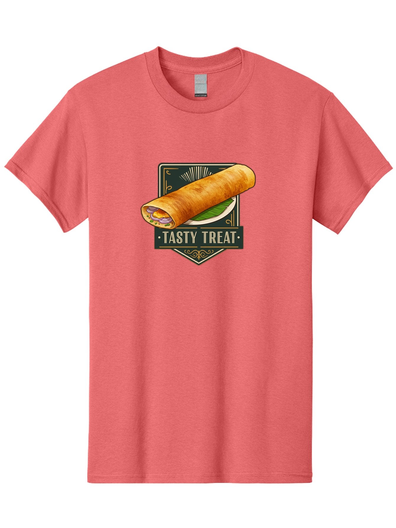 Tasty-Treat-2 Men'S Graphic Tee, 100% Cotton, Comfortable Casual Summer Wear, Machine Washable, Rolled Crepe With Filling, Tasty Treat, Crepe, Crepe Dish, Savory Crepe, Egg, Onion, Culinary Delights, Gourmet Food, Foodie, Crepe Cuisine Bab511 5