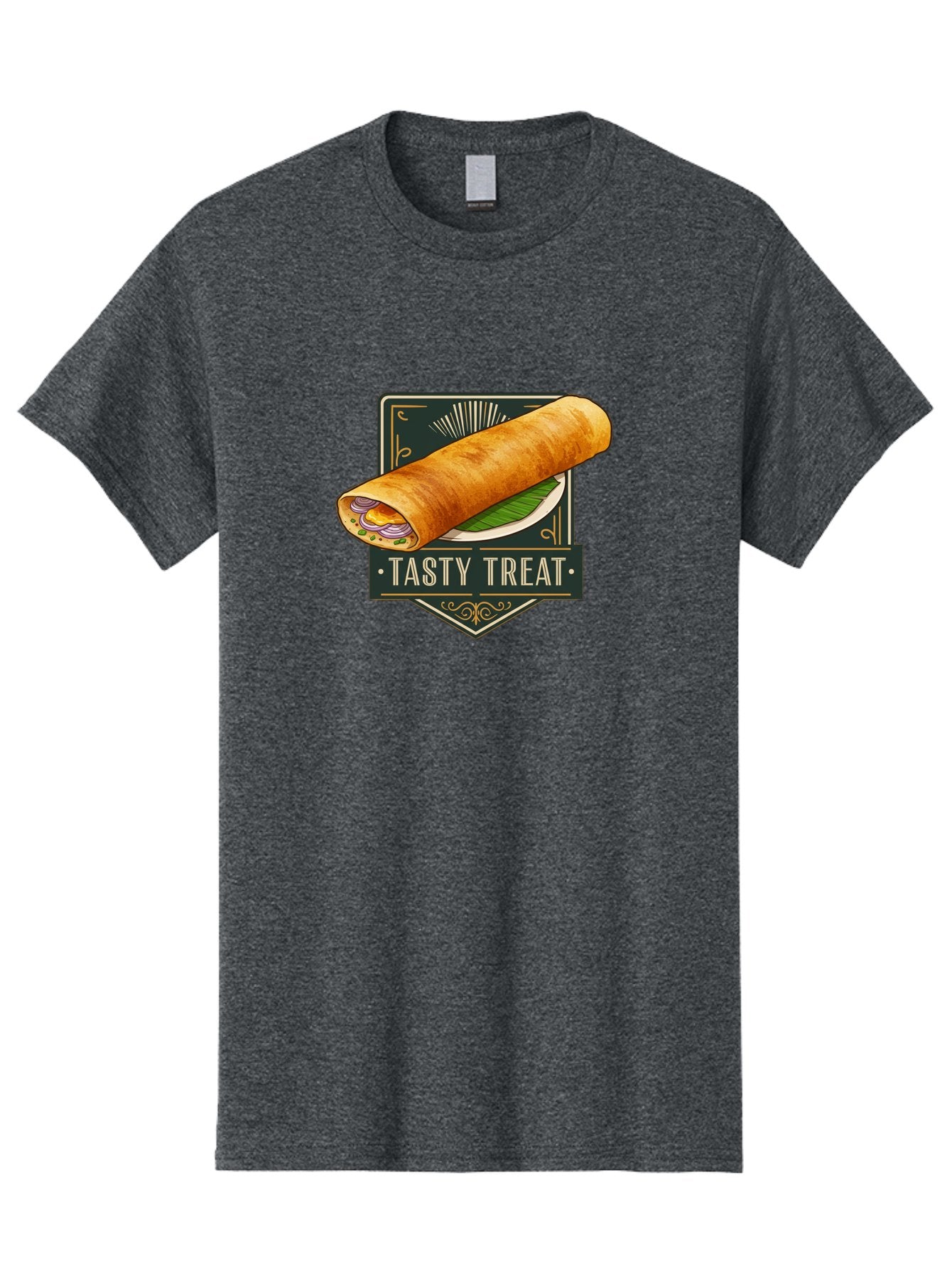 Tasty-Treat-2 Men'S Graphic Tee, 100% Cotton, Comfortable Casual Summer Wear, Machine Washable, Rolled Crepe With Filling, Tasty Treat, Crepe, Crepe Dish, Savory Crepe, Egg, Onion, Culinary Delights, Gourmet Food, Foodie, Crepe Cuisine Bab511 15