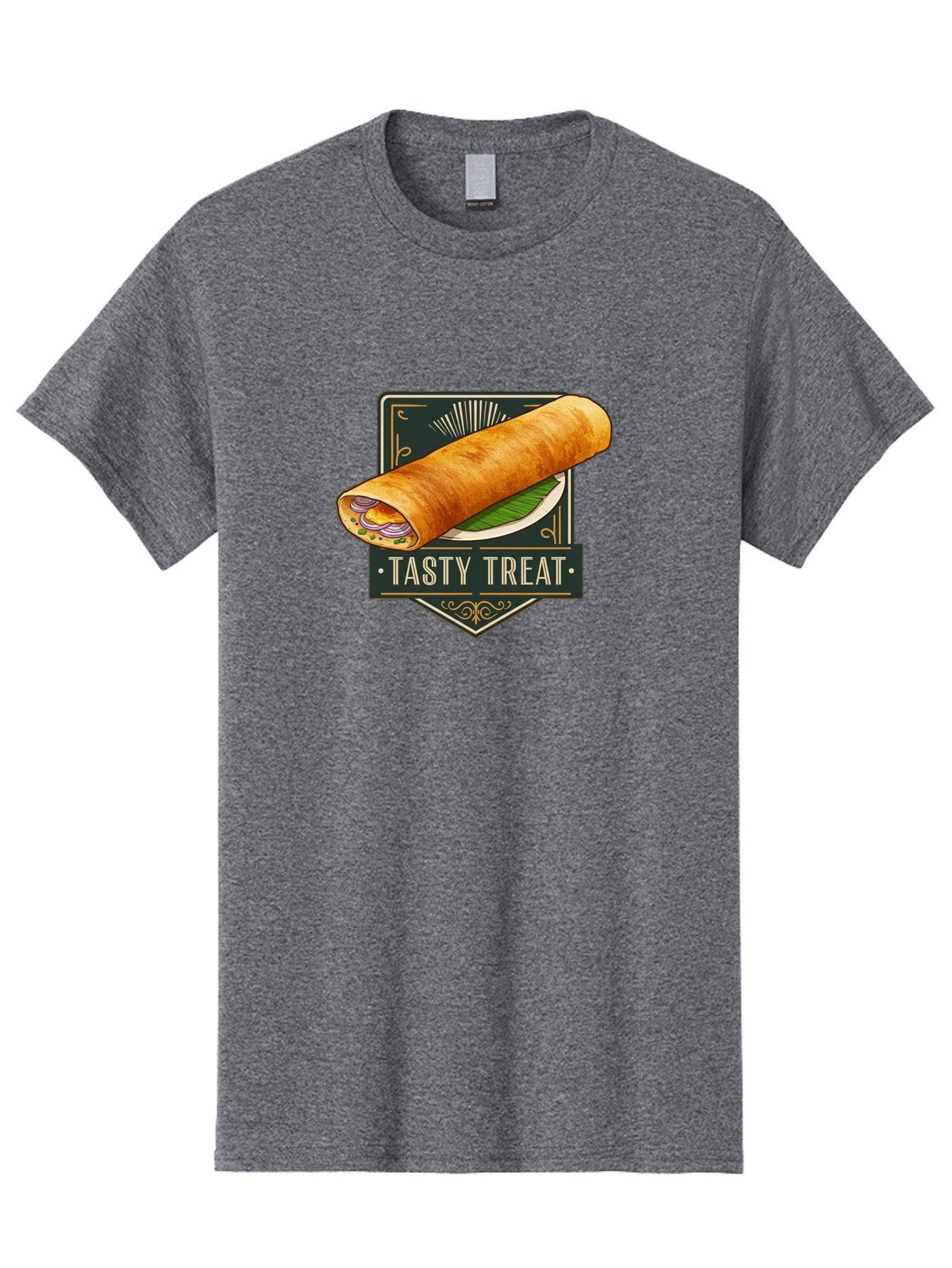 Tasty-Treat-2 Men'S Graphic Tee, 100% Cotton, Comfortable Casual Summer Wear, Machine Washable, Rolled Crepe With Filling, Tasty Treat, Crepe, Crepe Dish, Savory Crepe, Egg, Onion, Culinary Delights, Gourmet Food, Foodie, Crepe Cuisine Bab511 6