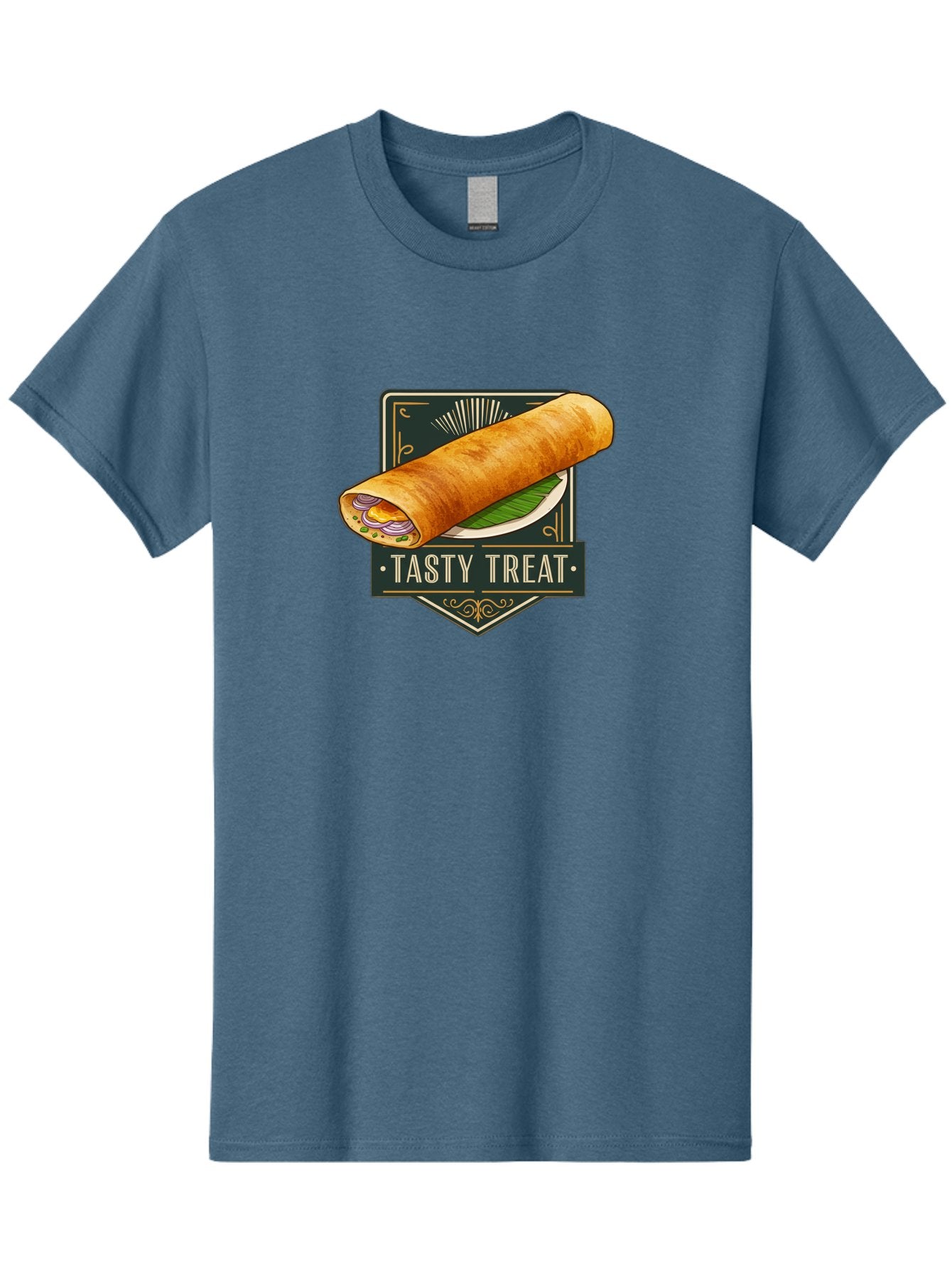 Tasty-Treat-2 Men'S Graphic Tee, 100% Cotton, Comfortable Casual Summer Wear, Machine Washable, Rolled Crepe With Filling, Tasty Treat, Crepe, Crepe Dish, Savory Crepe, Egg, Onion, Culinary Delights, Gourmet Food, Foodie, Crepe Cuisine Bab511 8