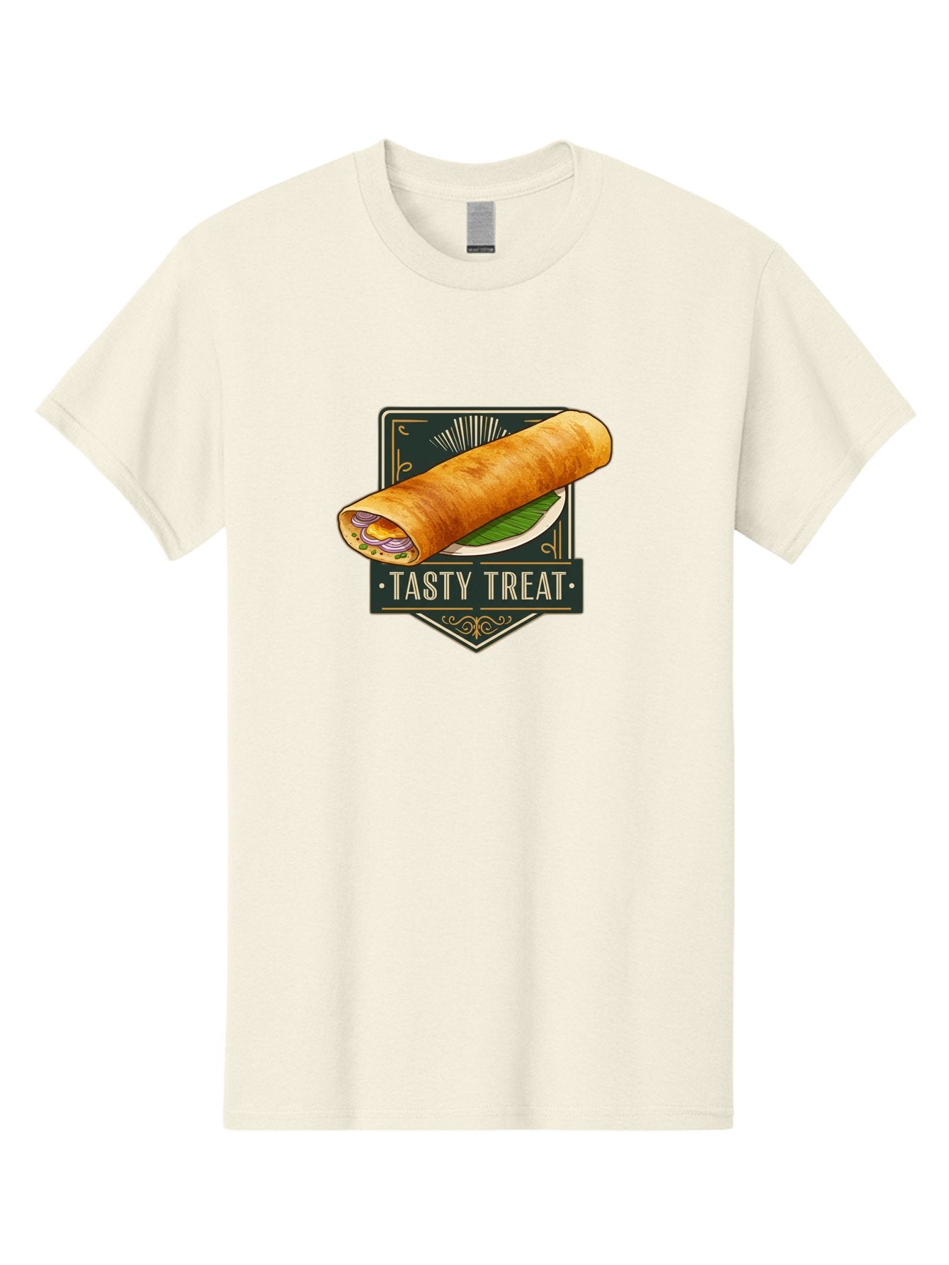 Tasty-Treat-2 Men'S Graphic Tee, 100% Cotton, Comfortable Casual Summer Wear, Machine Washable, Rolled Crepe With Filling, Tasty Treat, Crepe, Crepe Dish, Savory Crepe, Egg, Onion, Culinary Delights, Gourmet Food, Foodie, Crepe Cuisine Bab511 4