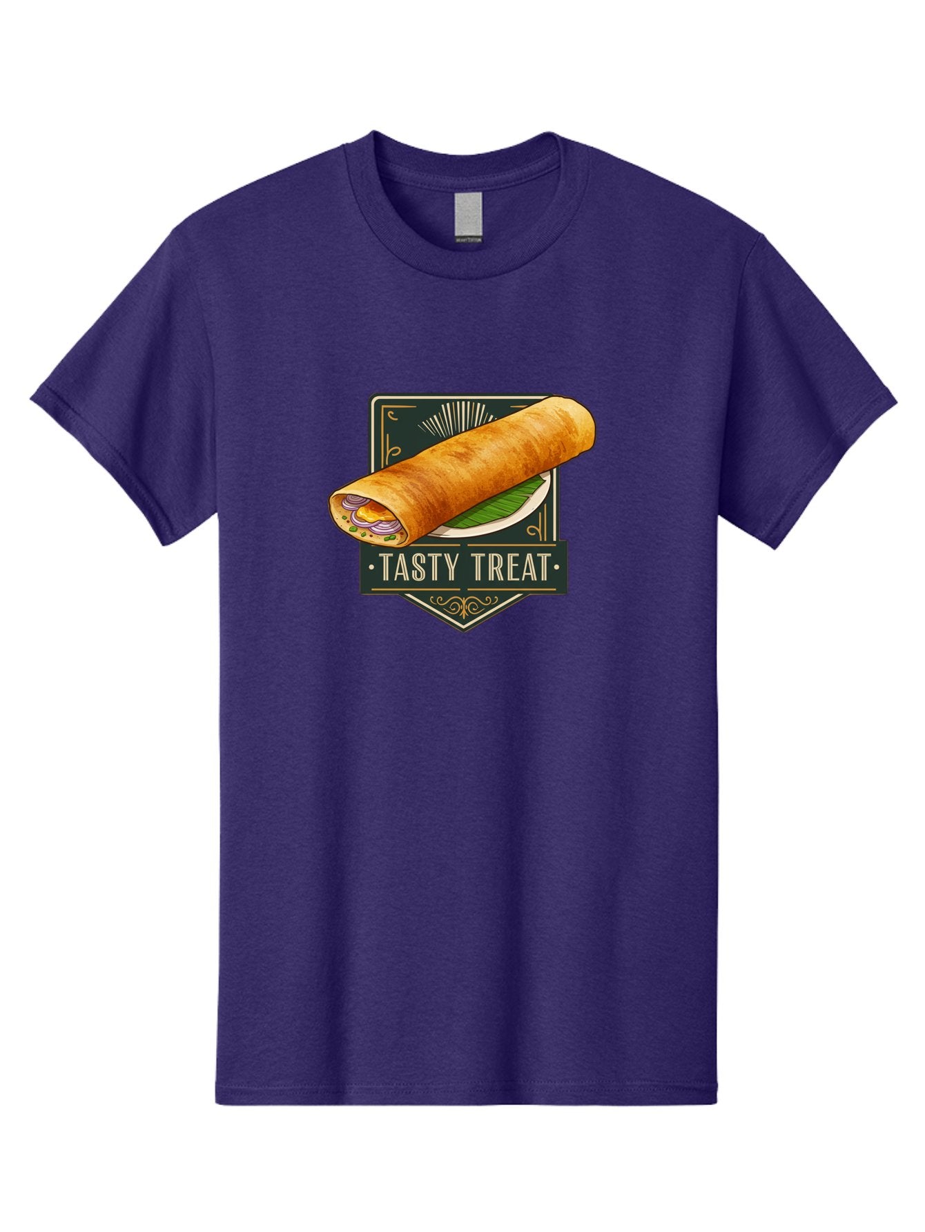 Tasty-Treat-2 Men'S Graphic Tee, 100% Cotton, Comfortable Casual Summer Wear, Machine Washable, Rolled Crepe With Filling, Tasty Treat, Crepe, Crepe Dish, Savory Crepe, Egg, Onion, Culinary Delights, Gourmet Food, Foodie, Crepe Cuisine Bab511 13