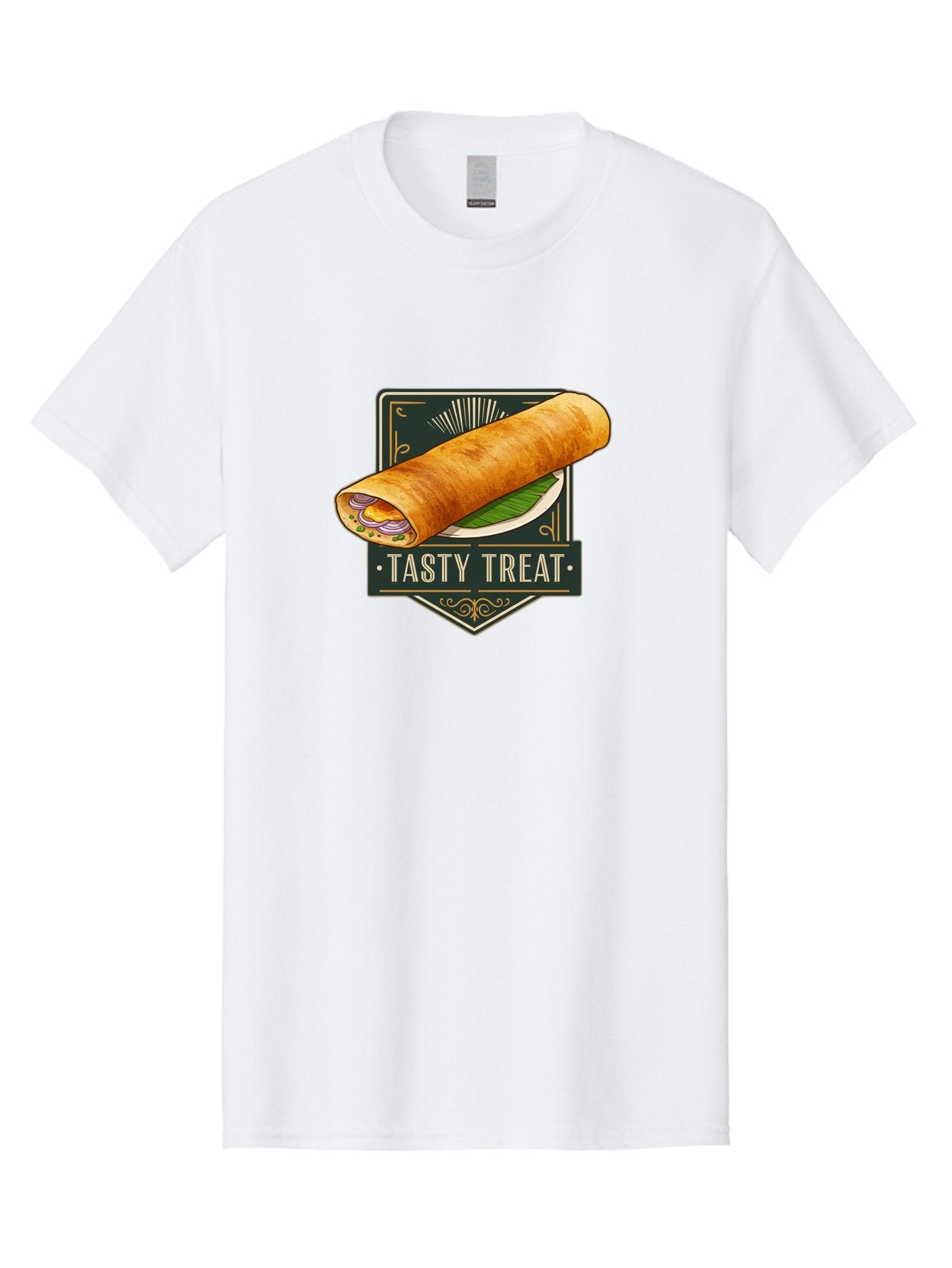 Tasty-Treat-2 Men'S Graphic Tee, 100% Cotton, Comfortable Casual Summer Wear, Machine Washable, Rolled Crepe With Filling, Tasty Treat, Crepe, Crepe Dish, Savory Crepe, Egg, Onion, Culinary Delights, Gourmet Food, Foodie, Crepe Cuisine Bab511 10