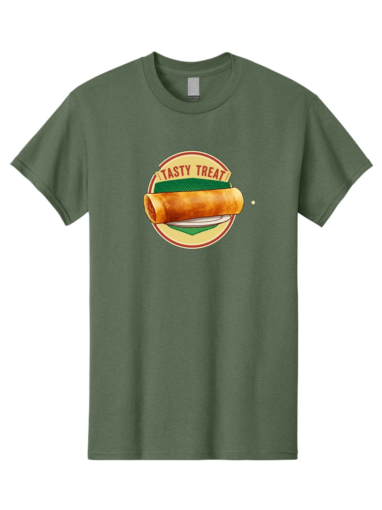 Tasty-Treat-3 Men'S Graphic Tee, 100% Cotton, Comfortable Casual Summer Wear, Machine Washable, Spring Roll On Plate, Tasty Treat, Savory Delight, Golden Brown, Crispy Texture, Delicious Snack, Finger Food, Appetizing Bab512 12