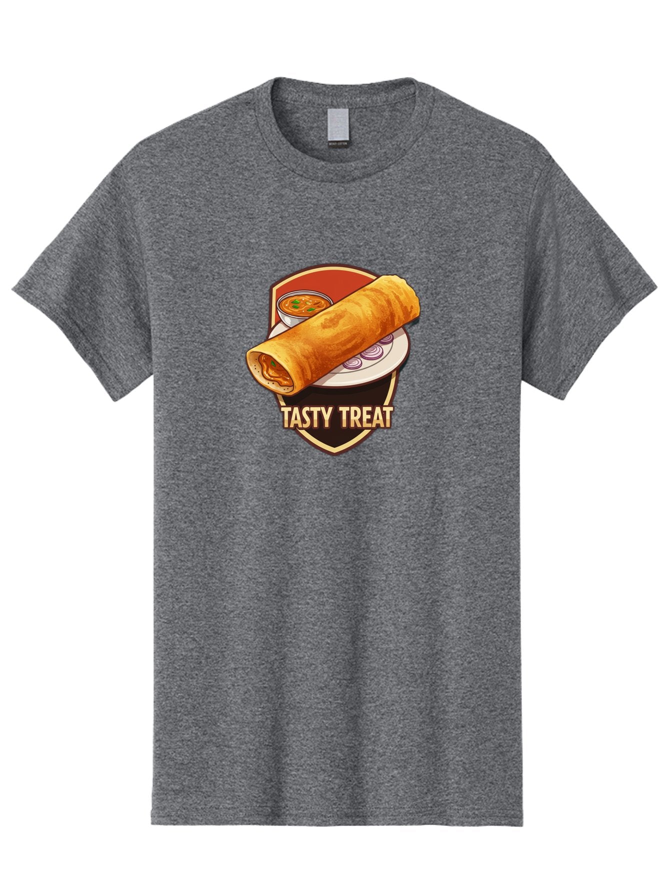 Tasty-Treat-4 Men'S Graphic Tee, 100% Cotton, Comfortable Casual Summer Wear, Machine Washable, South Indian Cuisine, Dosa On A Plate, Tasty Treat, Indian Food, Masala Dosa, Delicious Breakfast, Crispy Dosa, Flavorful Meal, Savory Dish Bab513
