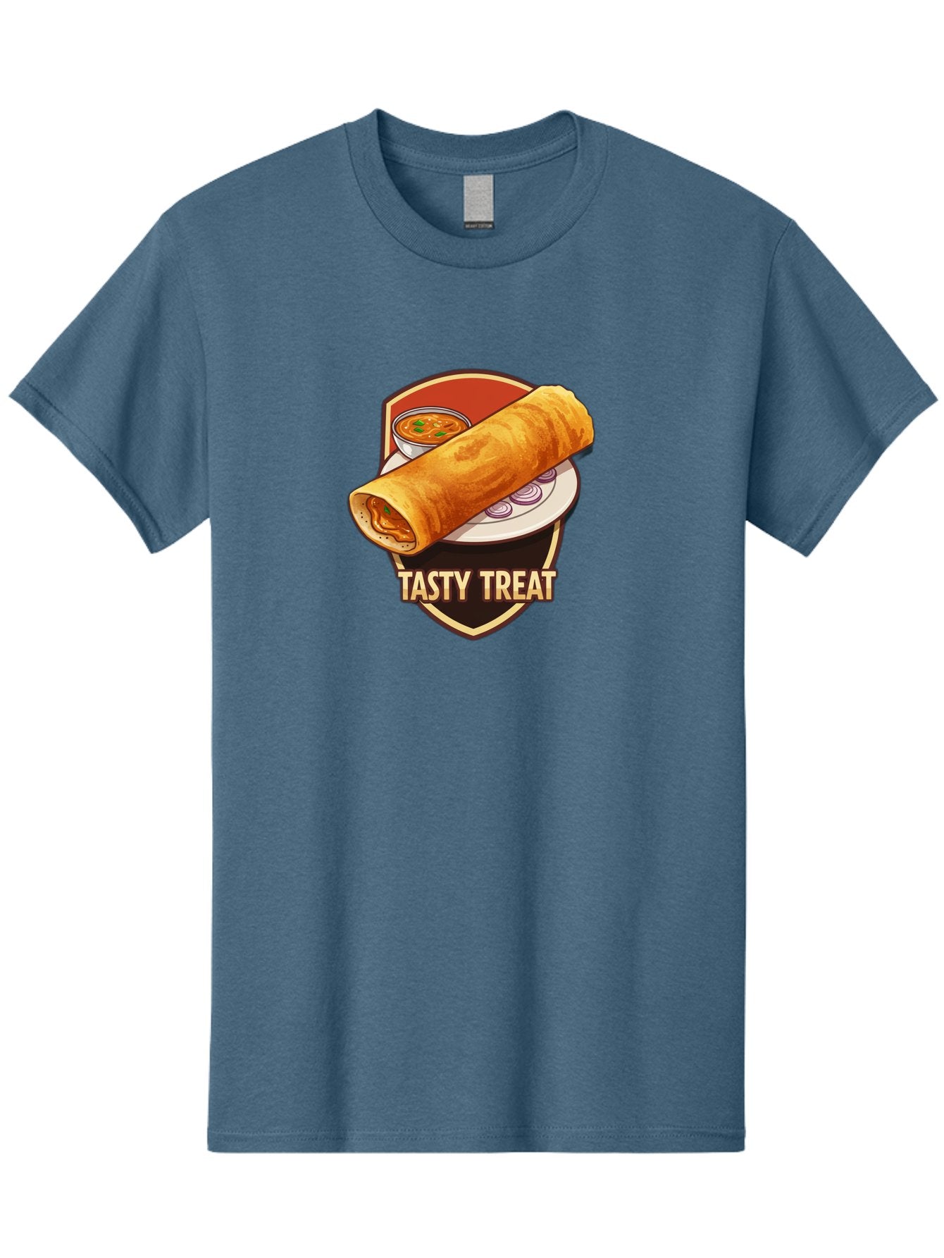 Tasty-Treat-4 Men'S Graphic Tee, 100% Cotton, Comfortable Casual Summer Wear, Machine Washable, South Indian Cuisine, Dosa On A Plate, Tasty Treat, Indian Food, Masala Dosa, Delicious Breakfast, Crispy Dosa, Flavorful Meal, Savory Dish Bab513 3