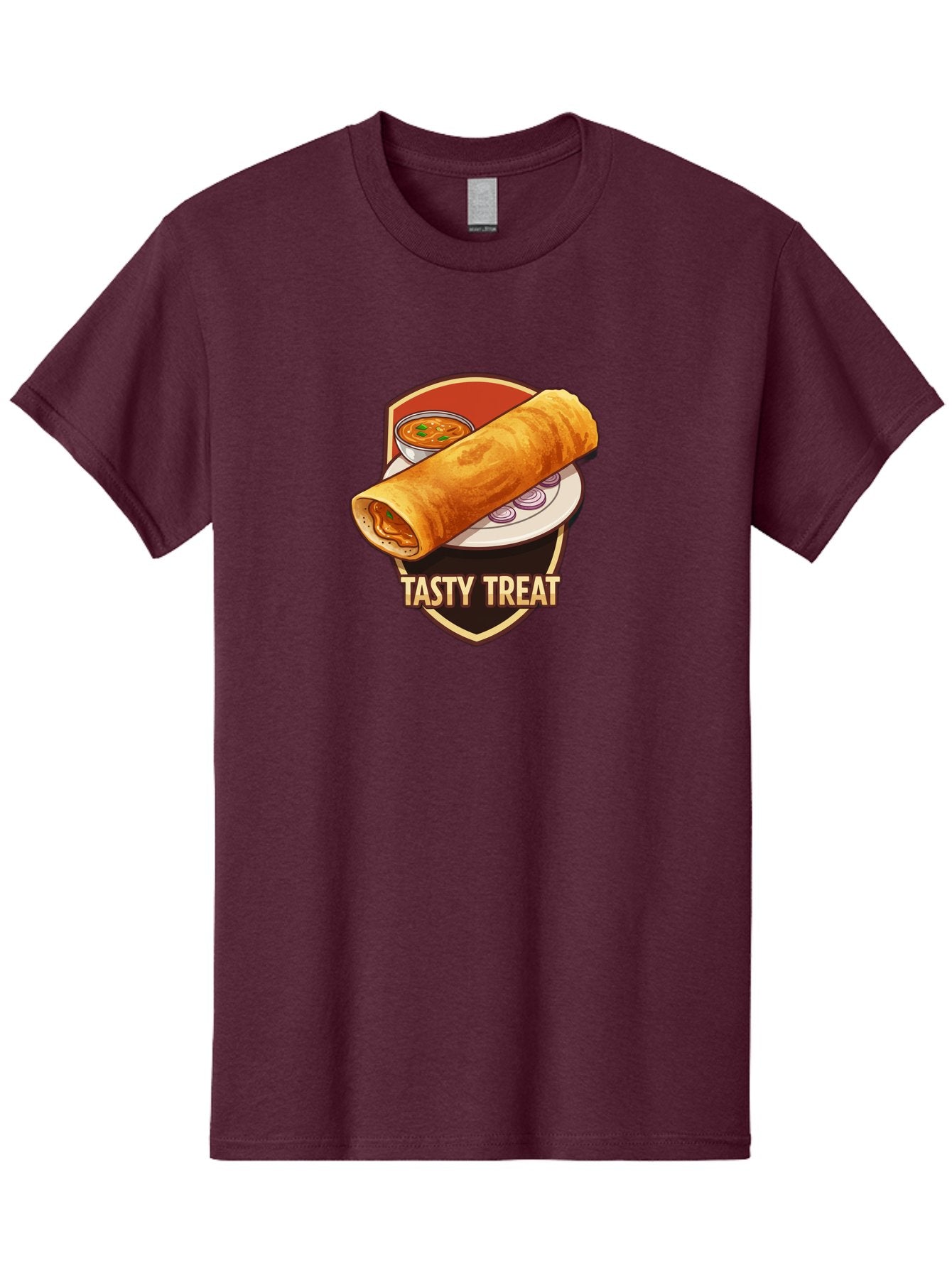 Tasty-Treat-4 Men'S Graphic Tee, 100% Cotton, Comfortable Casual Summer Wear, Machine Washable, South Indian Cuisine, Dosa On A Plate, Tasty Treat, Indian Food, Masala Dosa, Delicious Breakfast, Crispy Dosa, Flavorful Meal, Savory Dish Bab513