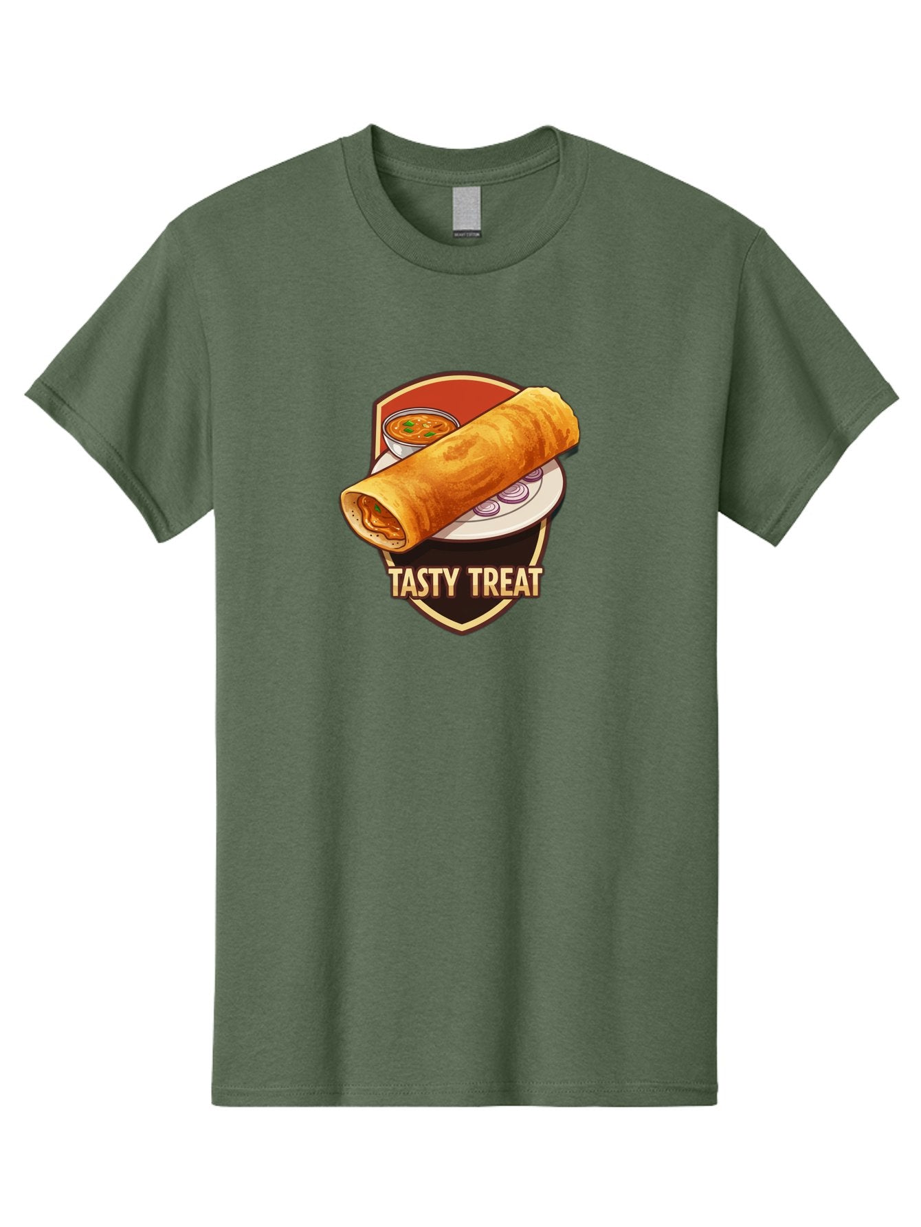 Tasty-Treat-4 Men'S Graphic Tee, 100% Cotton, Comfortable Casual Summer Wear, Machine Washable, South Indian Cuisine, Dosa On A Plate, Tasty Treat, Indian Food, Masala Dosa, Delicious Breakfast, Crispy Dosa, Flavorful Meal, Savory Dish Bab513 4