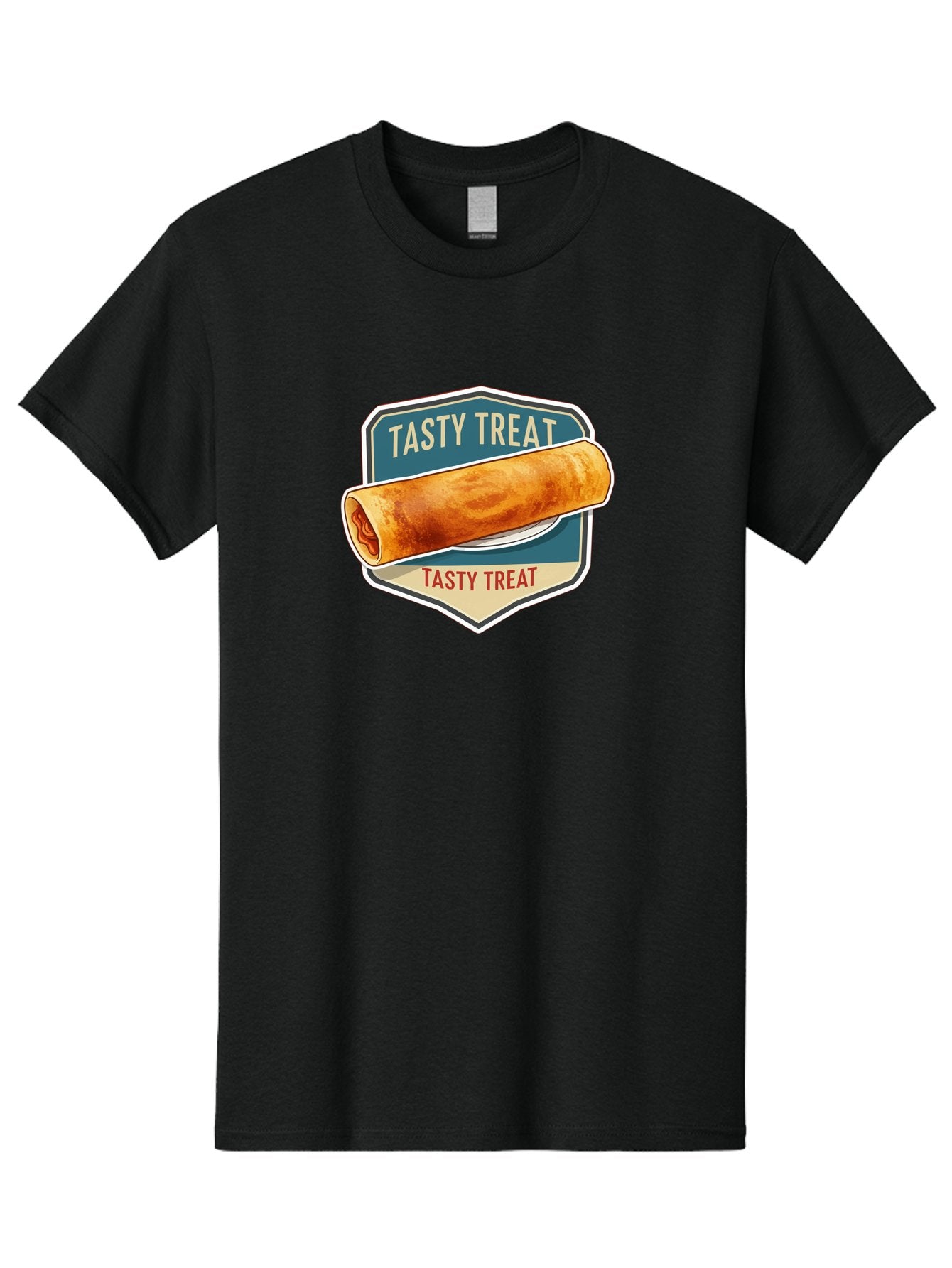 Tasty-Treat-5 Men'S Graphic Tee, 100% Cotton, Comfortable Casual Summer Wear, Machine Washable, Egg Roll, Food Logo, Tasty Treat, Savory Snack, Wrapped Delicacy, Rolled Pastry, Delicious Treat, Culinary Delight Bab514 5