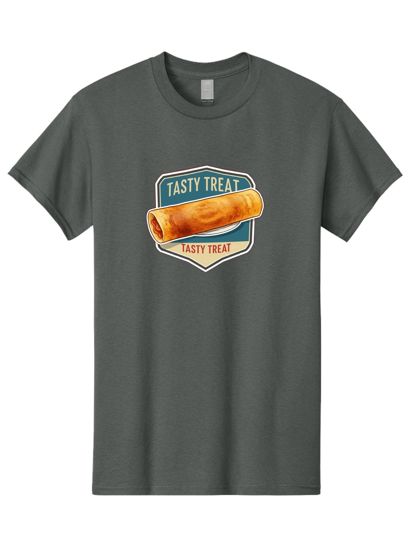 Tasty-Treat-5 Men'S Graphic Tee, 100% Cotton, Comfortable Casual Summer Wear, Machine Washable, Egg Roll, Food Logo, Tasty Treat, Savory Snack, Wrapped Delicacy, Rolled Pastry, Delicious Treat, Culinary Delight Bab514 14