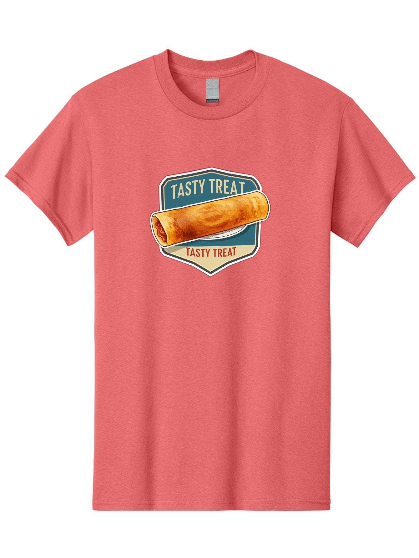 Tasty-Treat-5 Men'S Graphic Tee, 100% Cotton, Comfortable Casual Summer Wear, Machine Washable, Egg Roll, Food Logo, Tasty Treat, Savory Snack, Wrapped Delicacy, Rolled Pastry, Delicious Treat, Culinary Delight Bab514