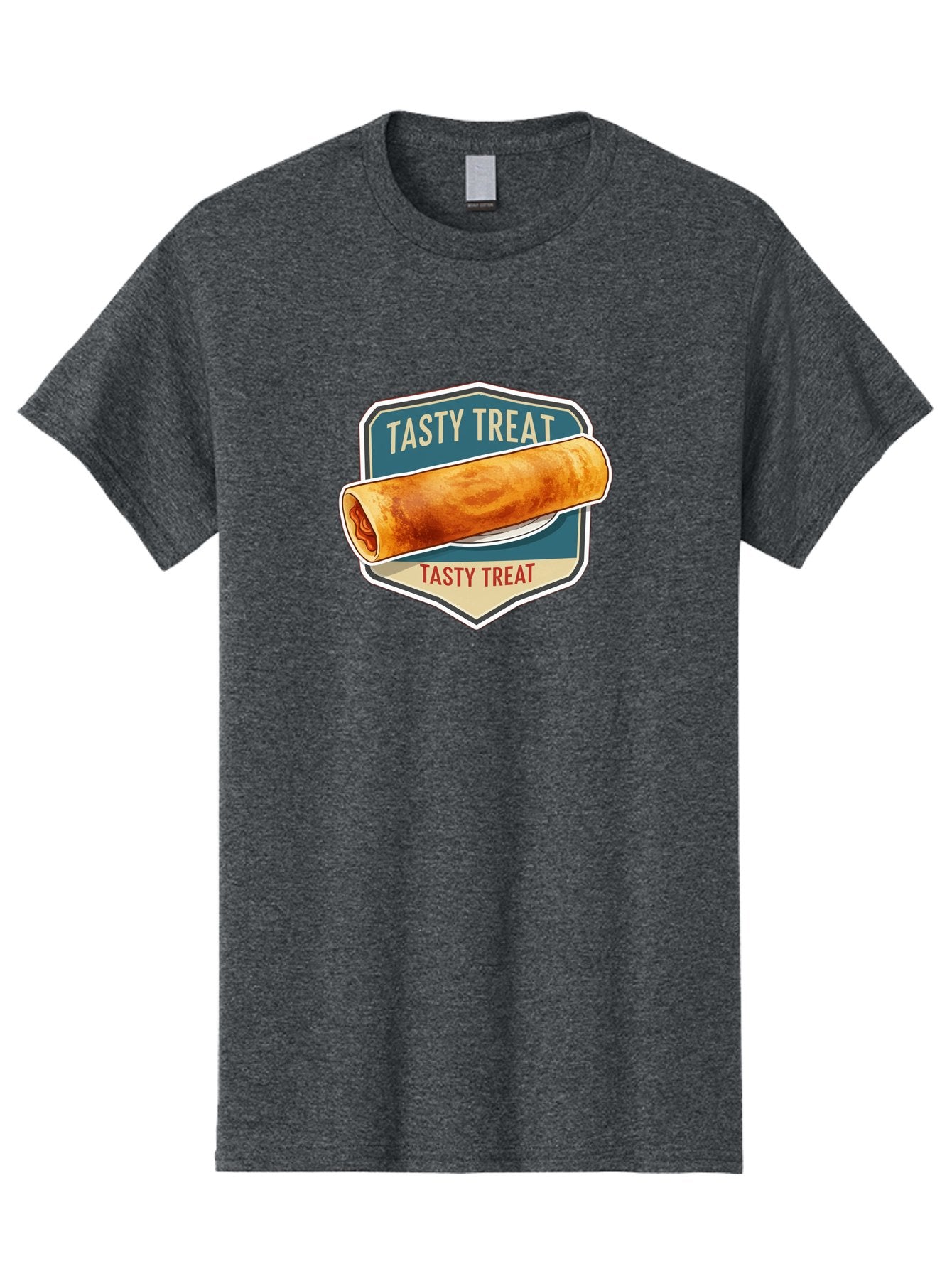 Tasty-Treat-5 Men'S Graphic Tee, 100% Cotton, Comfortable Casual Summer Wear, Machine Washable, Egg Roll, Food Logo, Tasty Treat, Savory Snack, Wrapped Delicacy, Rolled Pastry, Delicious Treat, Culinary Delight Bab514 15
