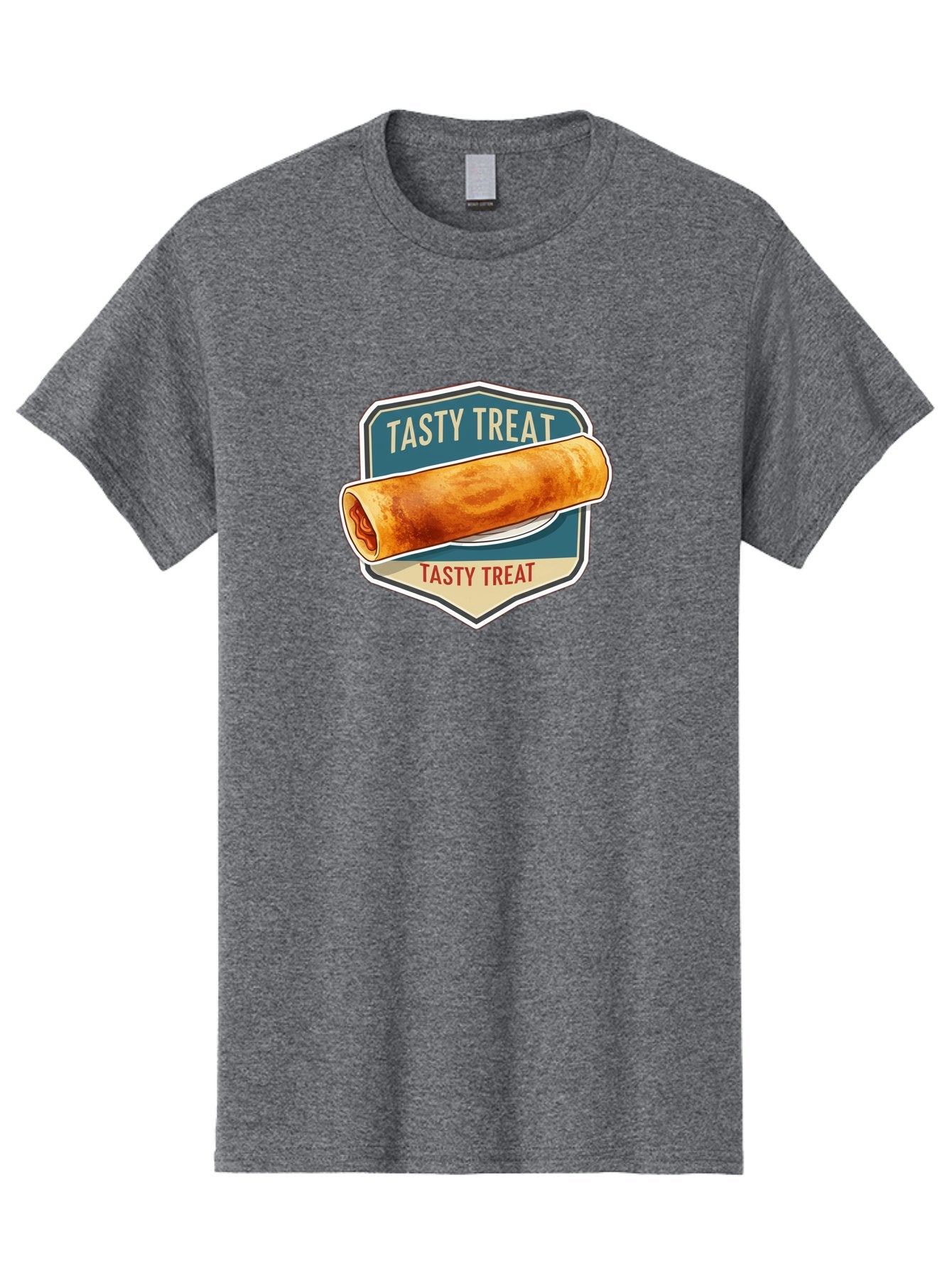 Tasty-Treat-5 Men'S Graphic Tee, 100% Cotton, Comfortable Casual Summer Wear, Machine Washable, Egg Roll, Food Logo, Tasty Treat, Savory Snack, Wrapped Delicacy, Rolled Pastry, Delicious Treat, Culinary Delight Bab514 8