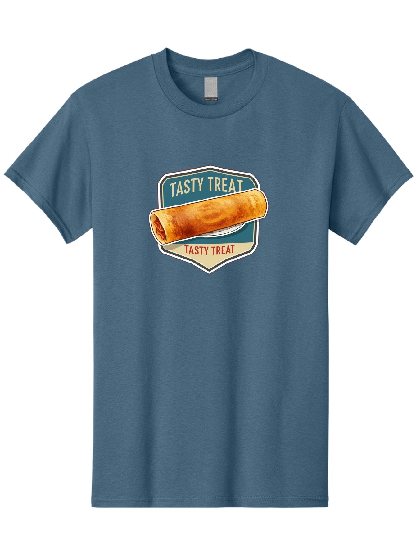 Tasty-Treat-5 Men'S Graphic Tee, 100% Cotton, Comfortable Casual Summer Wear, Machine Washable, Egg Roll, Food Logo, Tasty Treat, Savory Snack, Wrapped Delicacy, Rolled Pastry, Delicious Treat, Culinary Delight Bab514 13