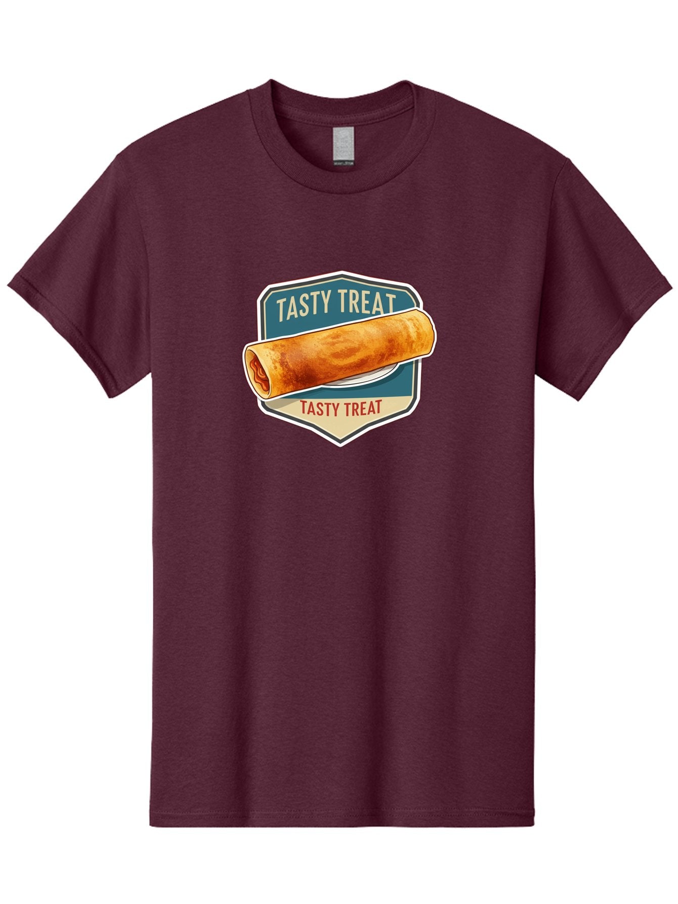 Tasty-Treat-5 Men'S Graphic Tee, 100% Cotton, Comfortable Casual Summer Wear, Machine Washable, Egg Roll, Food Logo, Tasty Treat, Savory Snack, Wrapped Delicacy, Rolled Pastry, Delicious Treat, Culinary Delight Bab514 7