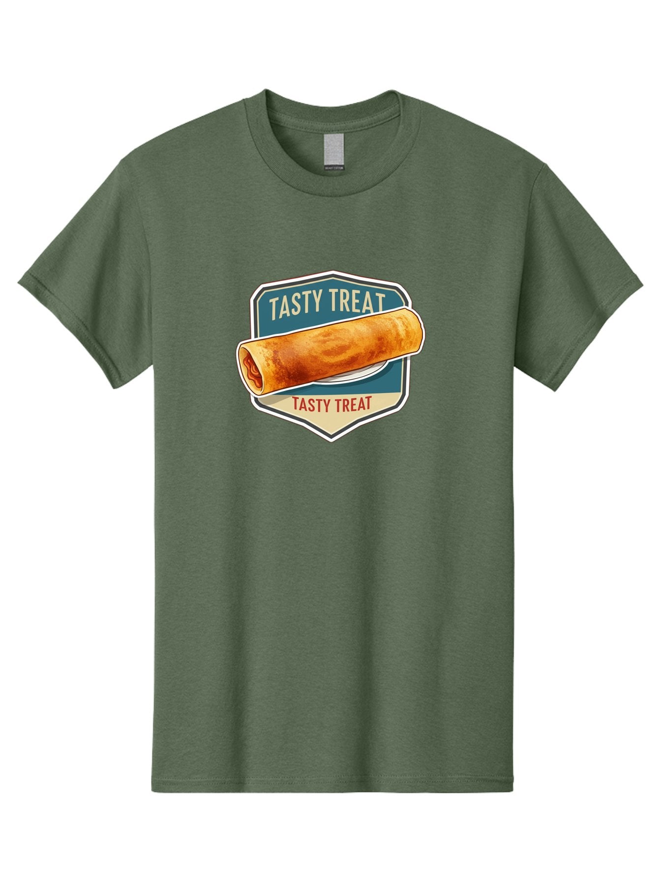 Tasty-Treat-5 Men'S Graphic Tee, 100% Cotton, Comfortable Casual Summer Wear, Machine Washable, Egg Roll, Food Logo, Tasty Treat, Savory Snack, Wrapped Delicacy, Rolled Pastry, Delicious Treat, Culinary Delight Bab514 3