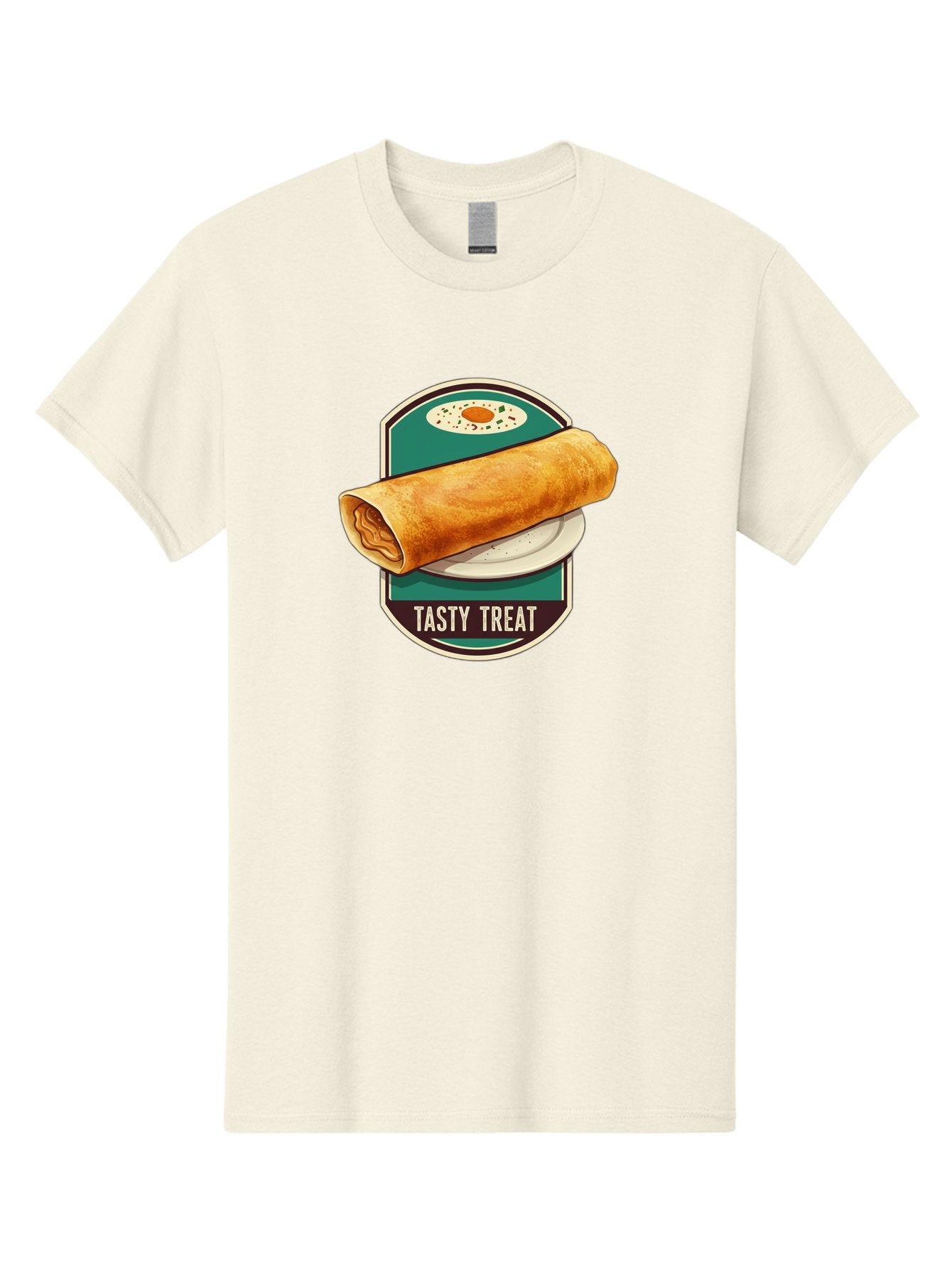 Tasty-Treat-6 Men'S Graphic Tee, 100% Cotton, Comfortable Casual Summer Wear, Machine Washable, Rolled Dosa, Indian Cuisine, Tasty Treat, Dosa On A Plate, South Indian Food, Traditional Dish, Savory Crepe, Street Food, Authentic Flavors, Bab515