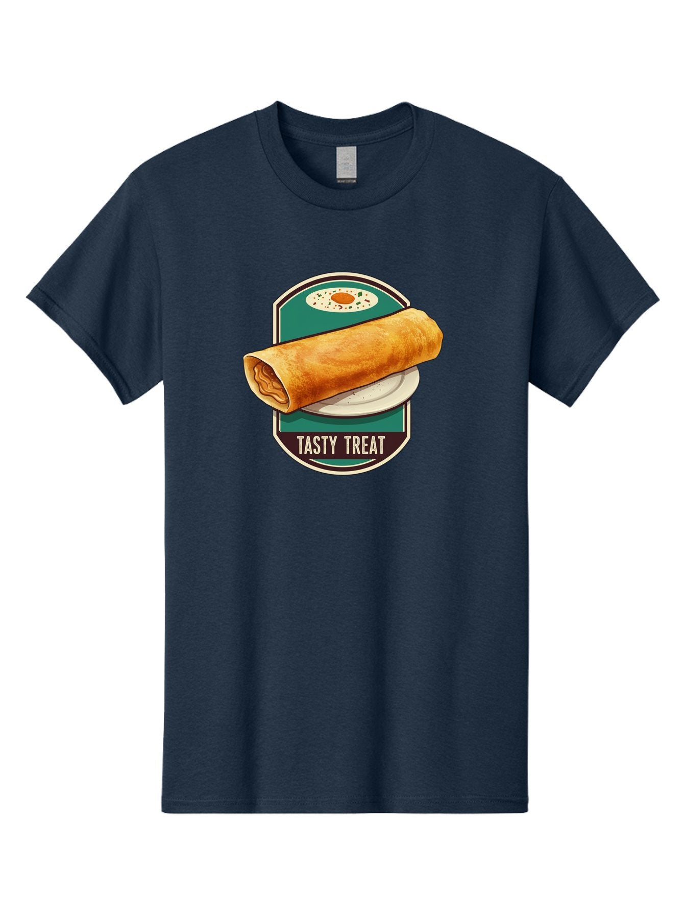 Tasty-Treat-6 Men'S Graphic Tee, 100% Cotton, Comfortable Casual Summer Wear, Machine Washable, Rolled Dosa, Indian Cuisine, Tasty Treat, Dosa On A Plate, South Indian Food, Traditional Dish, Savory Crepe, Street Food, Authentic Flavors, Bab515 14