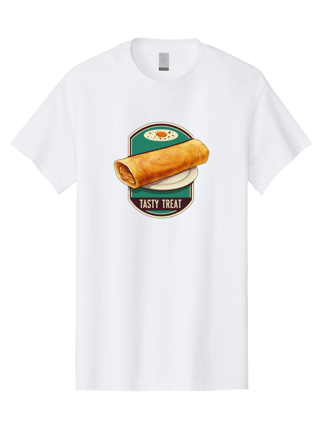 Tasty-Treat-6 Men'S Graphic Tee, 100% Cotton, Comfortable Casual Summer Wear, Machine Washable, Rolled Dosa, Indian Cuisine, Tasty Treat, Dosa On A Plate, South Indian Food, Traditional Dish, Savory Crepe, Street Food, Authentic Flavors, Bab515 11