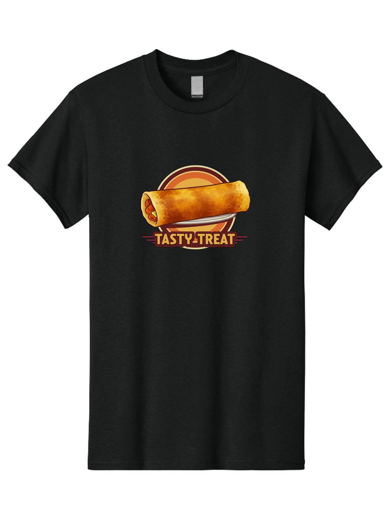 Tasty-Treat-7 Men'S Graphic Tee, 100% Cotton, Comfortable Casual Summer Wear, Machine Washable, Delicious Spring Roll, Tasty Filling, Savory Snack, Crispy Texture, Appetizing Dish, Finger Food, Meal On The Go, Street Food Style, Bab516