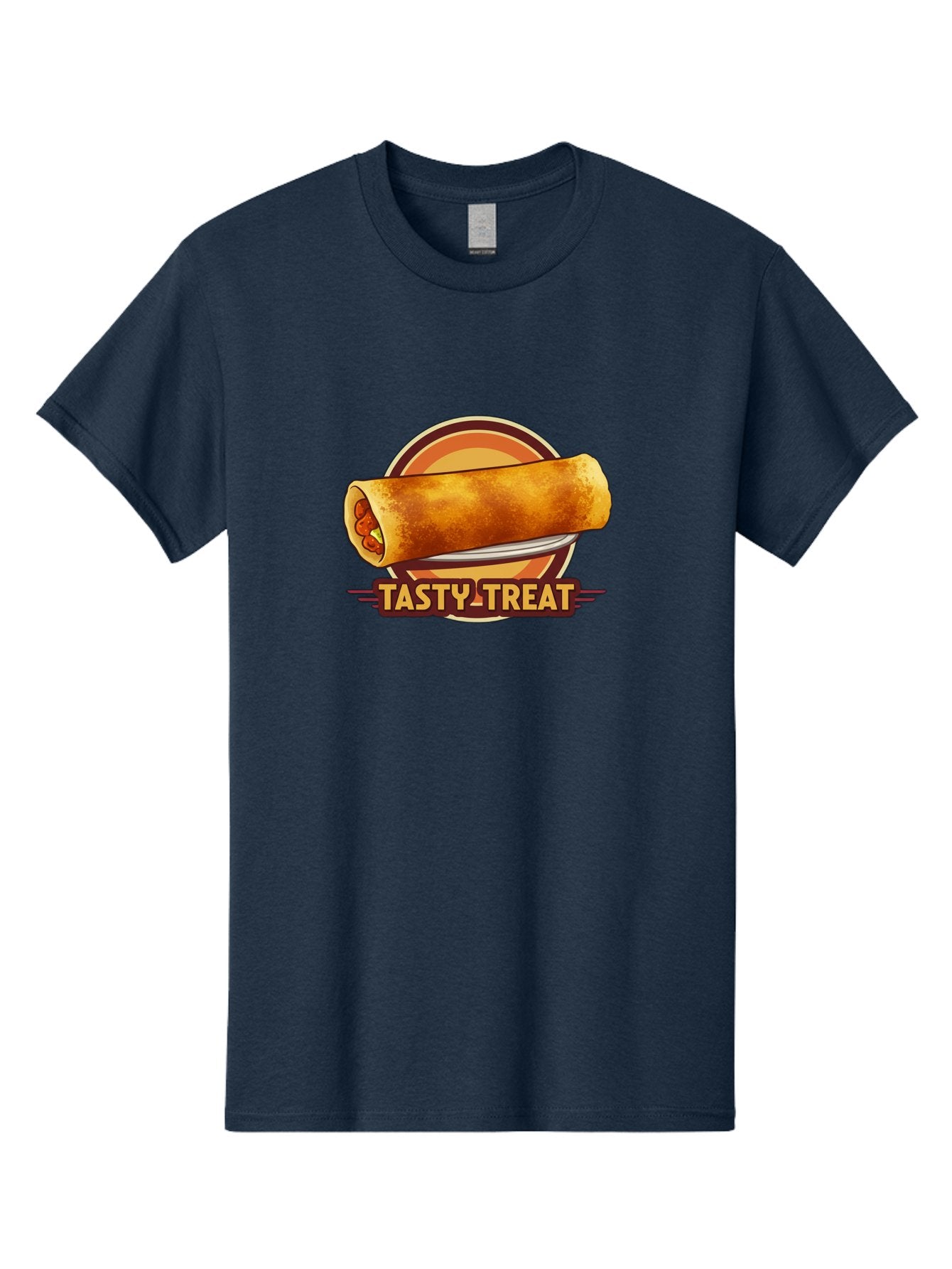 Tasty-Treat-7 Men'S Graphic Tee, 100% Cotton, Comfortable Casual Summer Wear, Machine Washable, Delicious Spring Roll, Tasty Filling, Savory Snack, Crispy Texture, Appetizing Dish, Finger Food, Meal On The Go, Street Food Style, Bab516 3