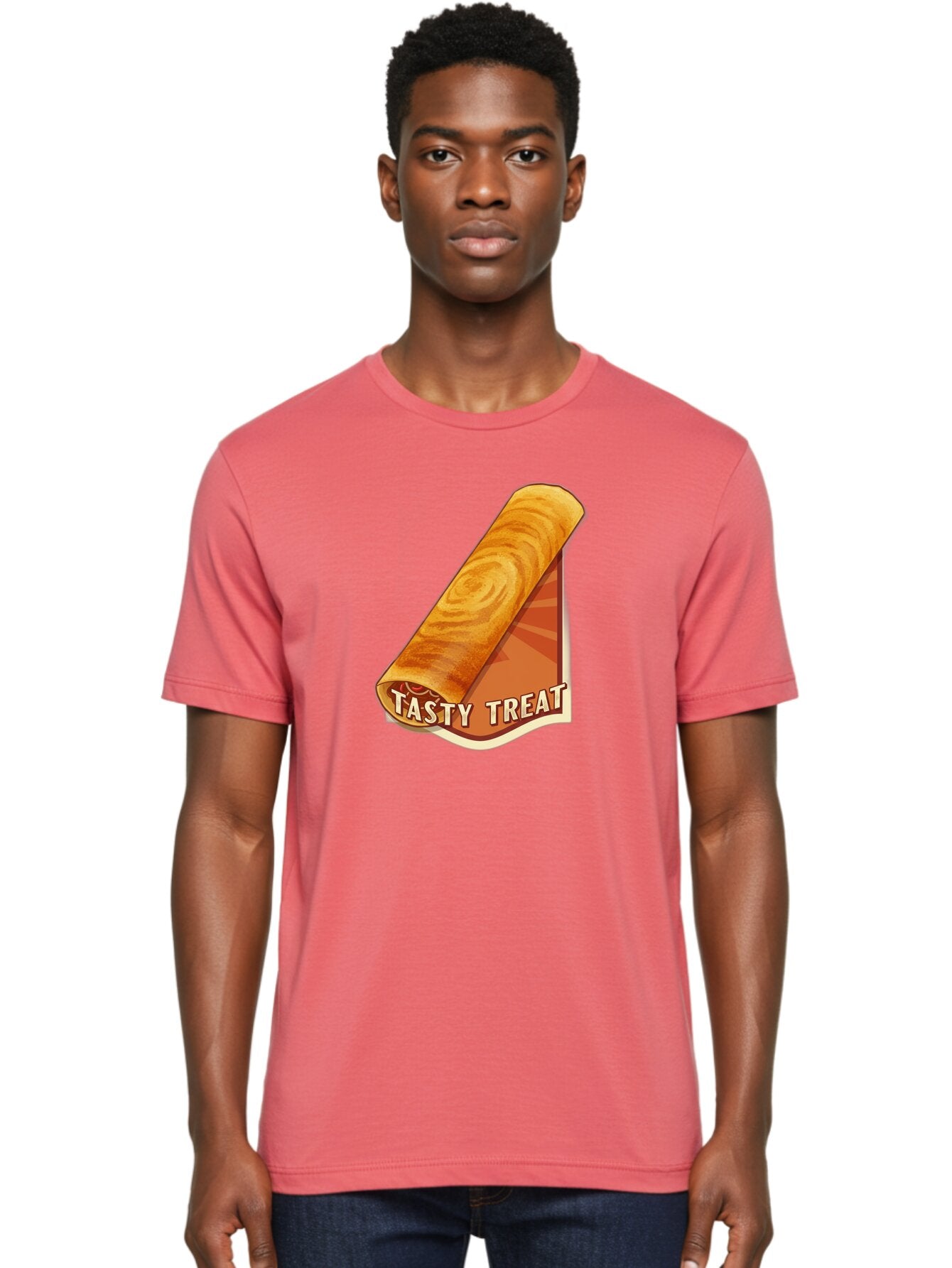 Tasty-Treat-8 Men'S Graphic Tee, 100% Cotton, Comfortable Casual Summer Wear, Machine Washable, Tasty Treat, Sweet Roll, Swirly Pastry, Golden Brown, Dessert, Snack, Treat, Sweet Tooth, Pastry Delight, Delicious Food Bab517 23