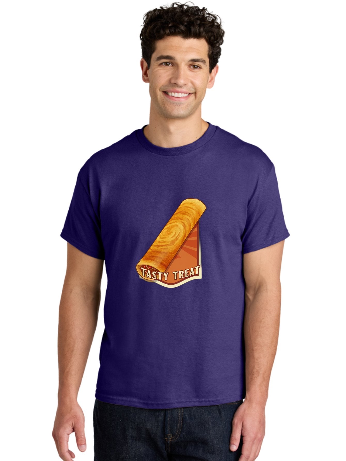 Tasty-Treat-8 Men'S Graphic Tee, 100% Cotton, Comfortable Casual Summer Wear, Machine Washable, Tasty Treat, Sweet Roll, Swirly Pastry, Golden Brown, Dessert, Snack, Treat, Sweet Tooth, Pastry Delight, Delicious Food Bab517 30