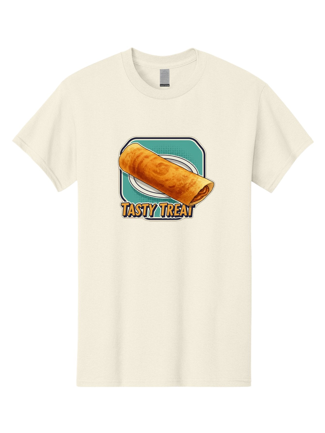 Tasty-Treat-9 Men'S Graphic Tee, 100% Cotton, Comfortable Casual Summer Wear, Machine Washable, Tasty Treat, Crepe On A Plate, Delicious Food, Savory Filling, Finger Food, Crepe, Rolled Pancake, Gourmet Snack Bab518 11