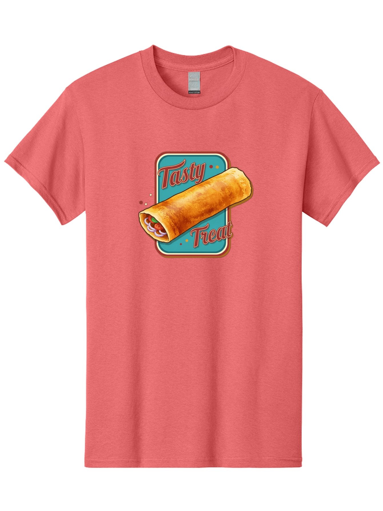 Tasty-Treat Men'S Graphic Tee, 100% Cotton, Comfortable Casual Summer Wear, Machine Washable, Crispy Spring Roll, Tasty Treat, Spring Roll, Delicious Filling, Mouth-Watering, Appetizing, Finger Food, Snack Time Bab519 14