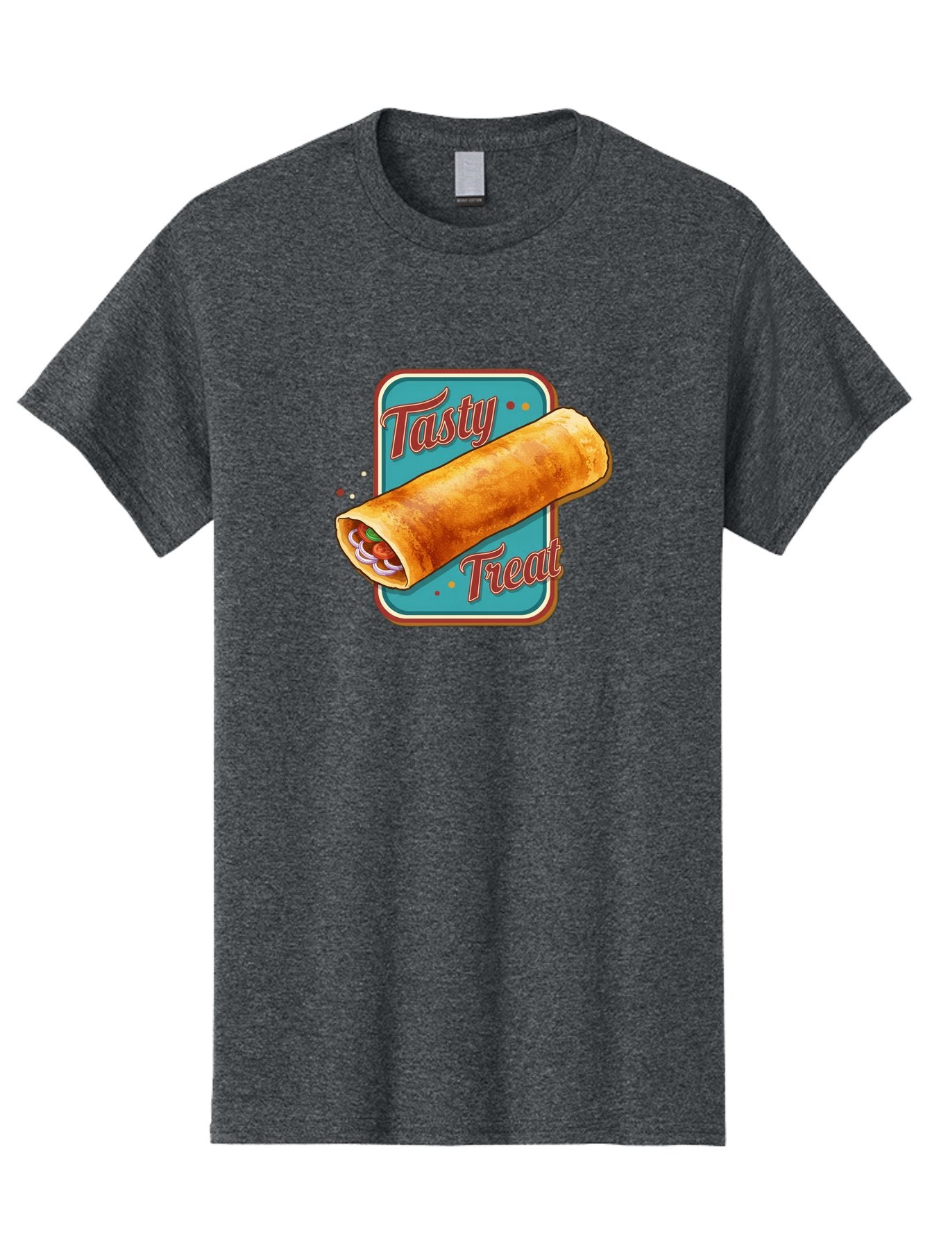 Tasty-Treat Men'S Graphic Tee, 100% Cotton, Comfortable Casual Summer Wear, Machine Washable, Crispy Spring Roll, Tasty Treat, Spring Roll, Delicious Filling, Mouth-Watering, Appetizing, Finger Food, Snack Time Bab519 15