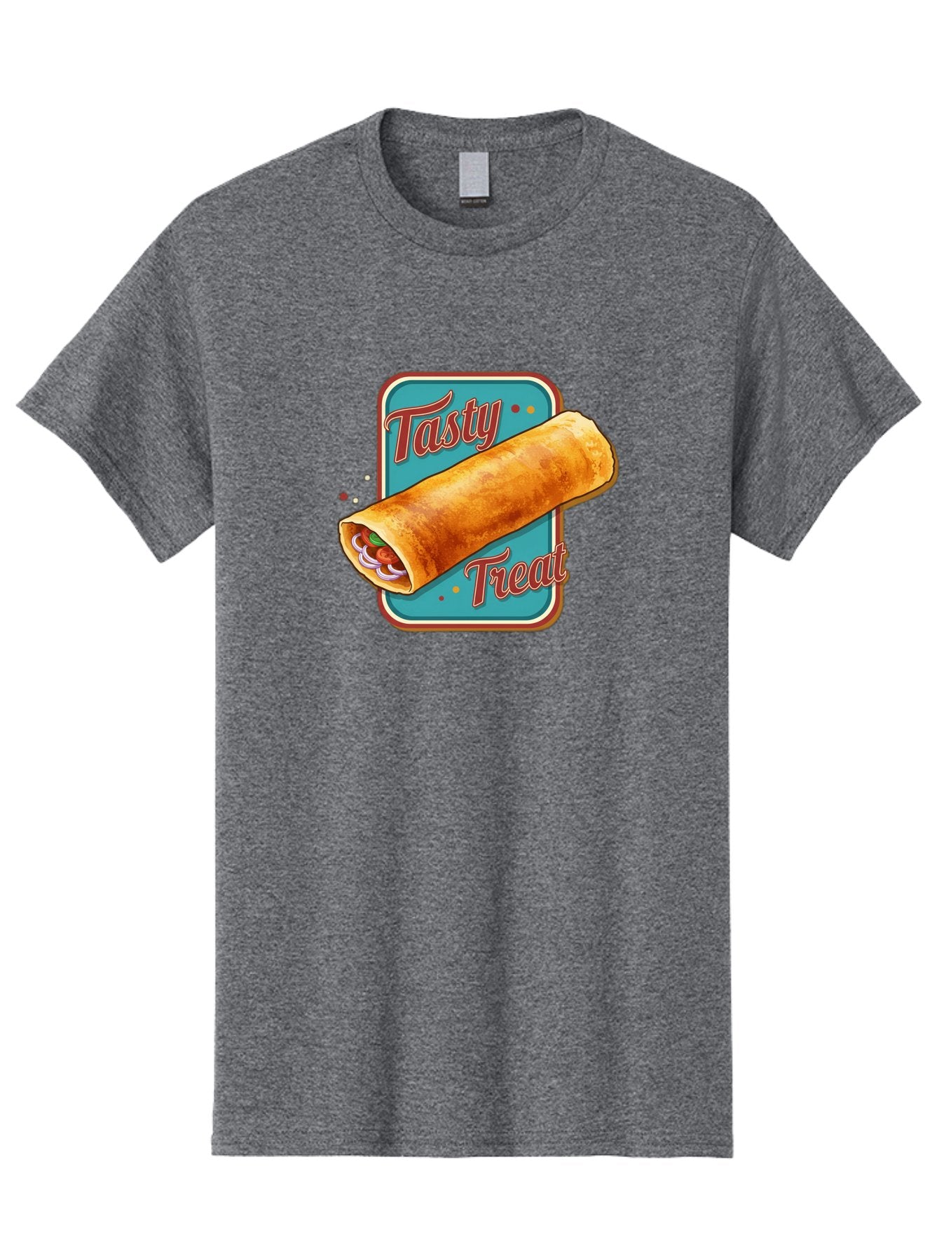 Tasty-Treat Men'S Graphic Tee, 100% Cotton, Comfortable Casual Summer Wear, Machine Washable, Crispy Spring Roll, Tasty Treat, Spring Roll, Delicious Filling, Mouth-Watering, Appetizing, Finger Food, Snack Time Bab519 13