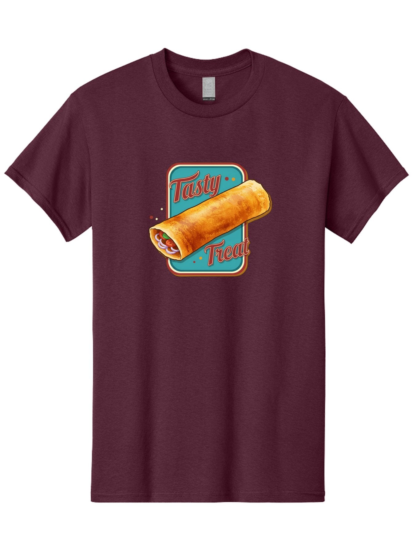 Tasty-Treat Men'S Graphic Tee, 100% Cotton, Comfortable Casual Summer Wear, Machine Washable, Crispy Spring Roll, Tasty Treat, Spring Roll, Delicious Filling, Mouth-Watering, Appetizing, Finger Food, Snack Time Bab519 5