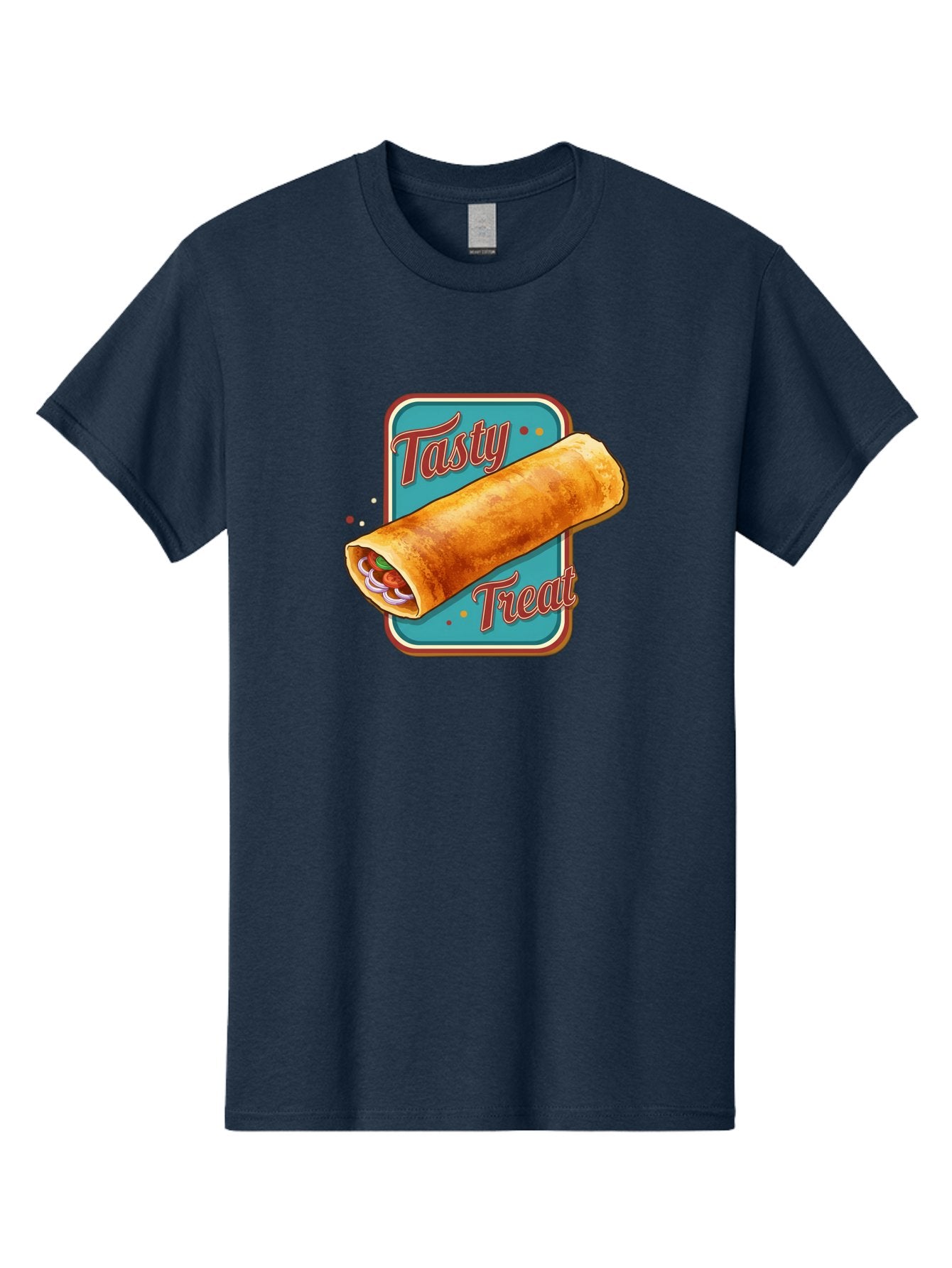 Tasty-Treat Men'S Graphic Tee, 100% Cotton, Comfortable Casual Summer Wear, Machine Washable, Crispy Spring Roll, Tasty Treat, Spring Roll, Delicious Filling, Mouth-Watering, Appetizing, Finger Food, Snack Time Bab519