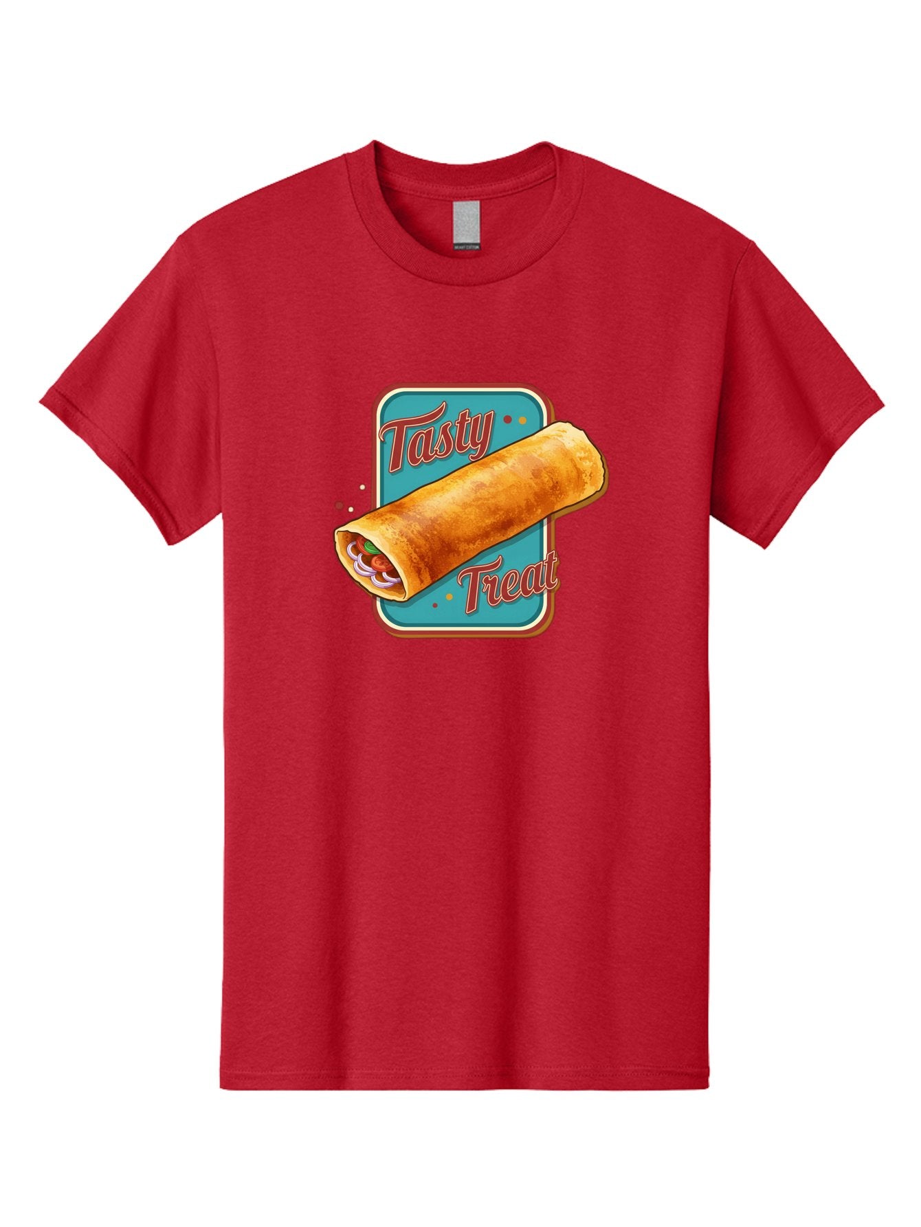 Tasty-Treat Men'S Graphic Tee, 100% Cotton, Comfortable Casual Summer Wear, Machine Washable, Crispy Spring Roll, Tasty Treat, Spring Roll, Delicious Filling, Mouth-Watering, Appetizing, Finger Food, Snack Time Bab519 11