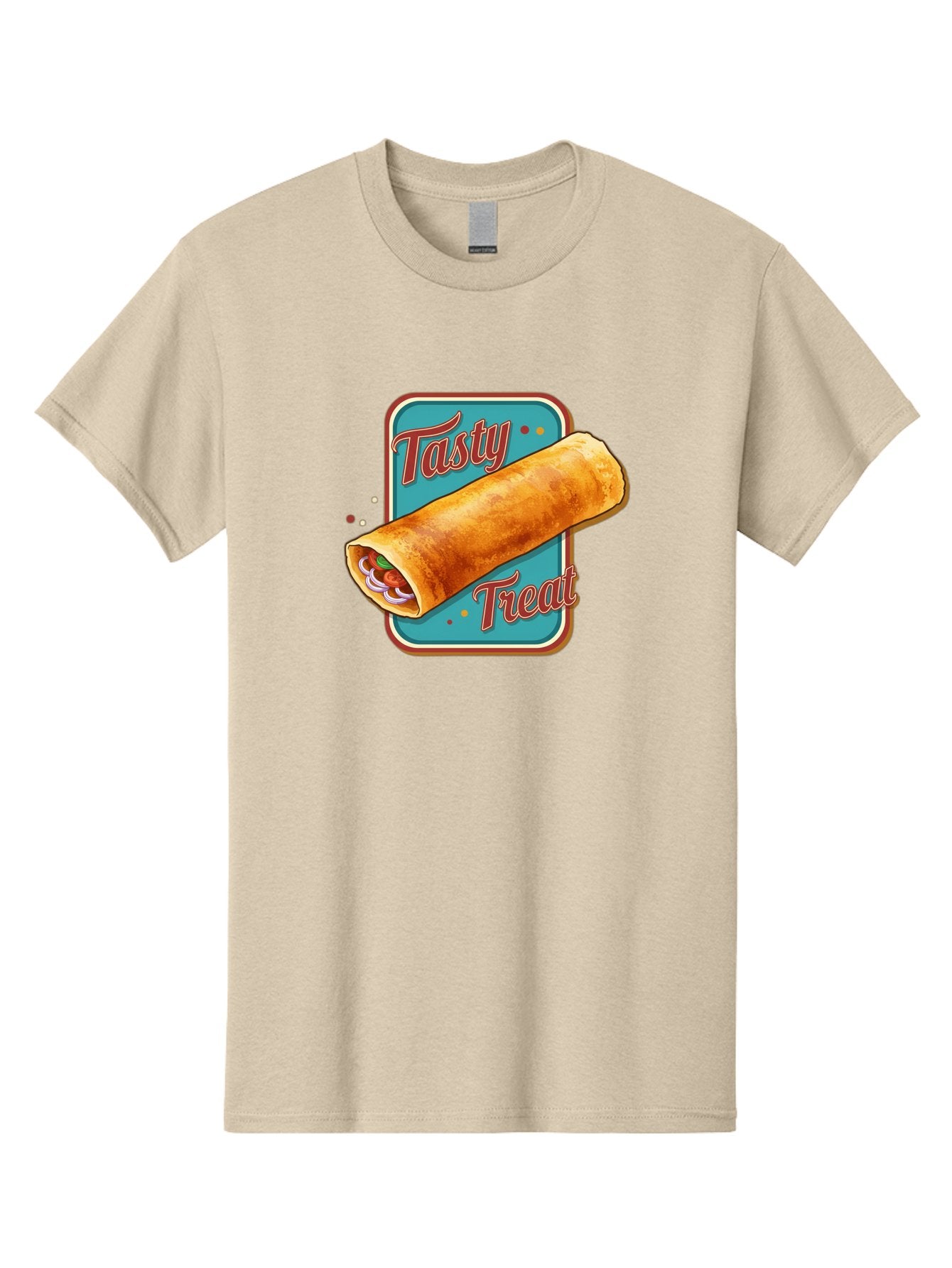 Tasty-Treat Men'S Graphic Tee, 100% Cotton, Comfortable Casual Summer Wear, Machine Washable, Crispy Spring Roll, Tasty Treat, Spring Roll, Delicious Filling, Mouth-Watering, Appetizing, Finger Food, Snack Time Bab519 7