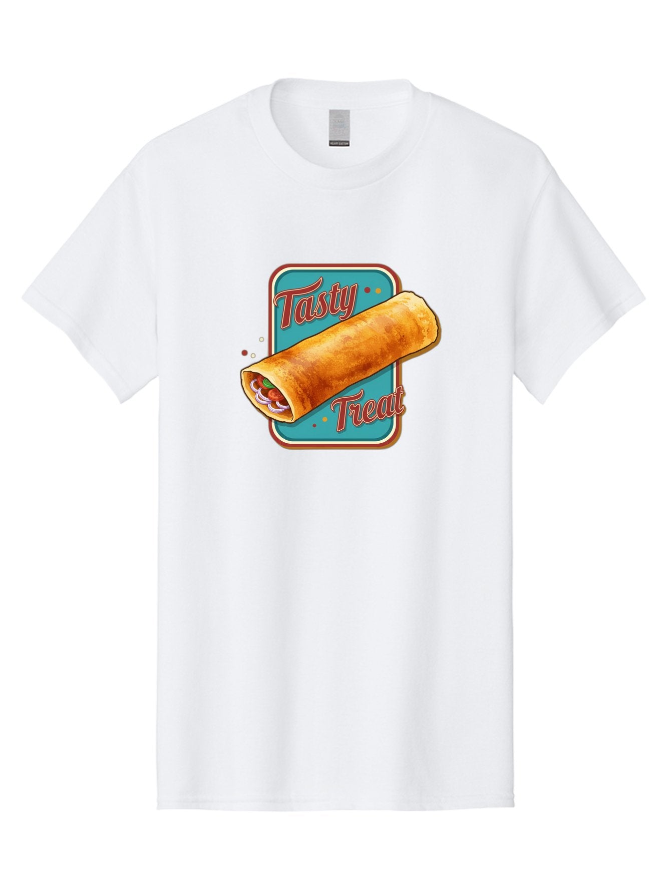 Tasty-Treat Men'S Graphic Tee, 100% Cotton, Comfortable Casual Summer Wear, Machine Washable, Crispy Spring Roll, Tasty Treat, Spring Roll, Delicious Filling, Mouth-Watering, Appetizing, Finger Food, Snack Time Bab519 6