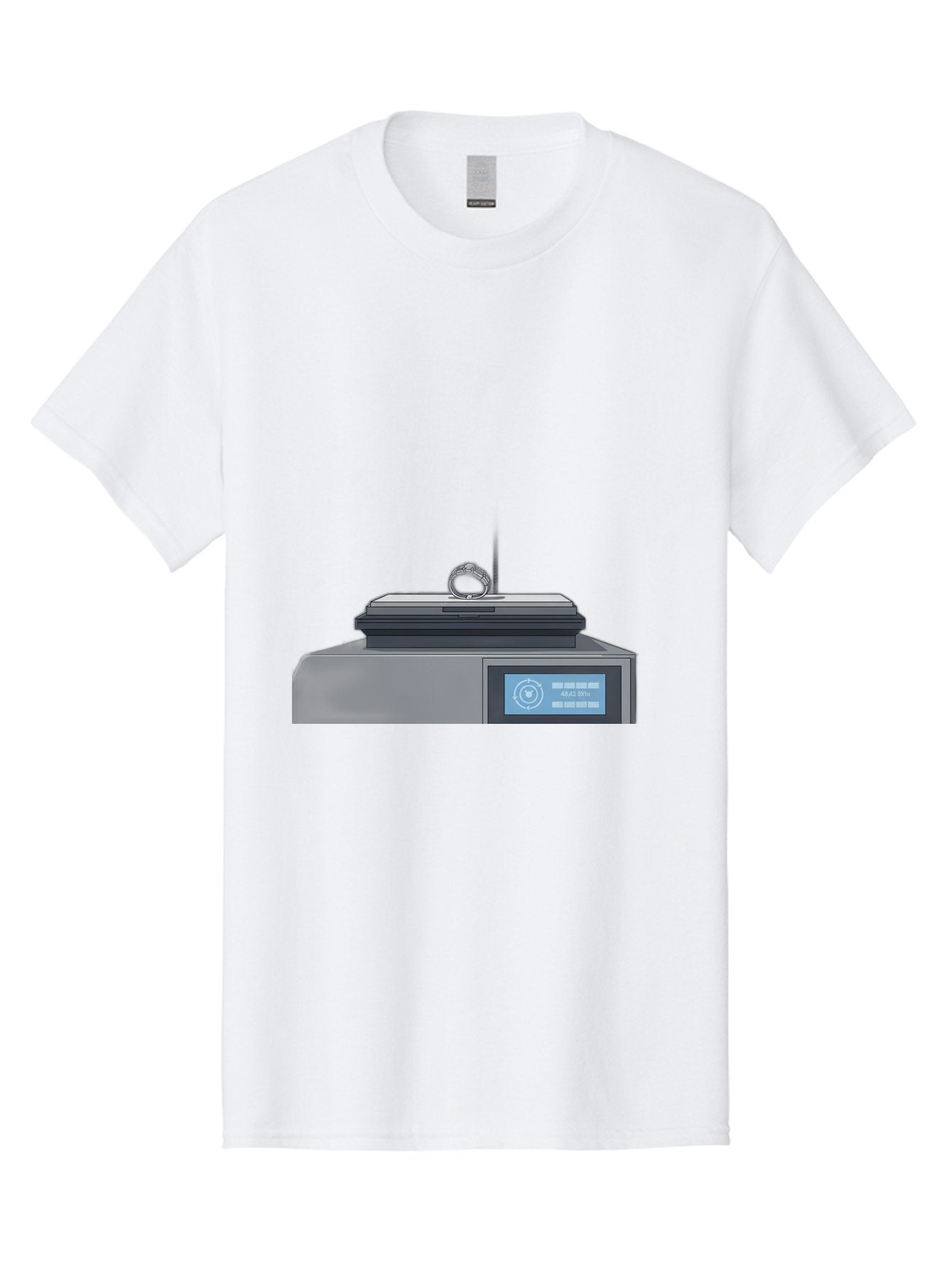 Tech-Device Men'S Graphic Tee, 100% Cotton, Comfortable Casual Summer Wear, Machine Washable, Smart Ring, Futuristic Technology, Digital Jewelry, Wearable Device, High-Tech Gadget, Sleek Design, Minimalist Style, Modern Accessory Bab524 14
