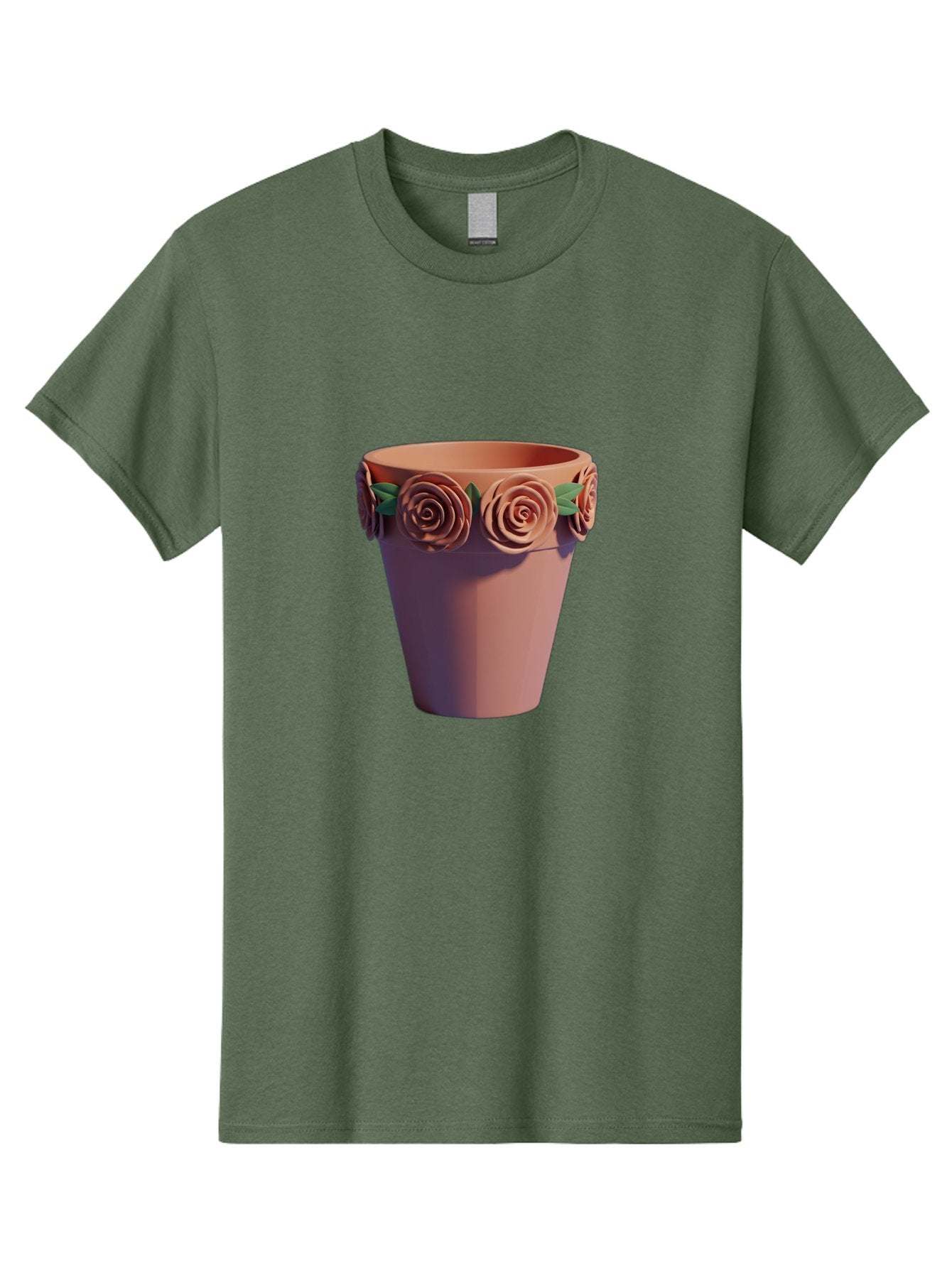 Terracotta-Pot Men'S Graphic Tee, 100% Cotton, Comfortable Casual Summer Wear, Machine Washable, Terracotta Pot, Flower Pot, Decorative Planter, Roses Decoration, Ceramic Vase, Home Decor, Gardening, Floral Arrangement Bab525 8
