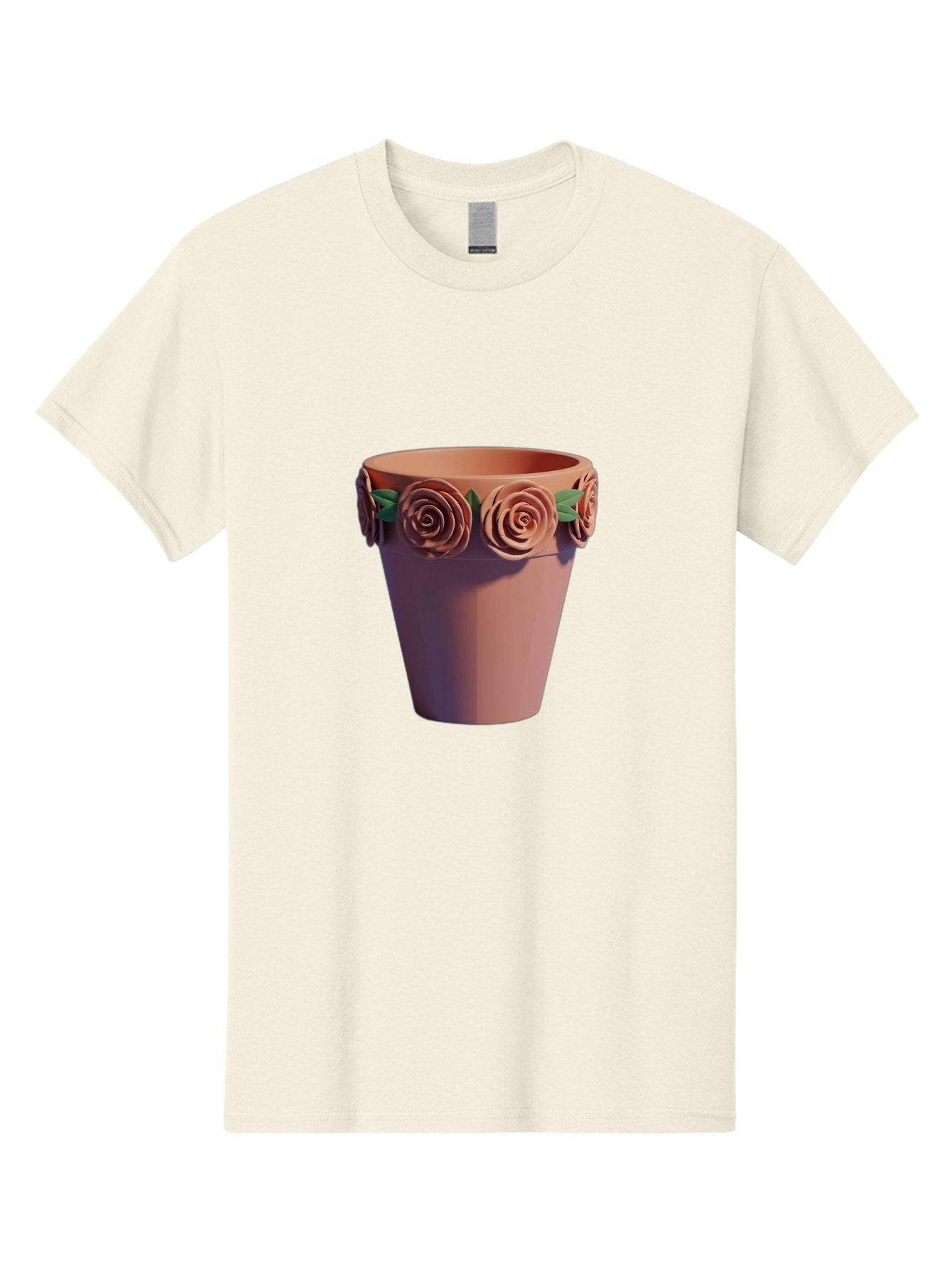 Terracotta-Pot Men'S Graphic Tee, 100% Cotton, Comfortable Casual Summer Wear, Machine Washable, Terracotta Pot, Flower Pot, Decorative Planter, Roses Decoration, Ceramic Vase, Home Decor, Gardening, Floral Arrangement Bab525 12