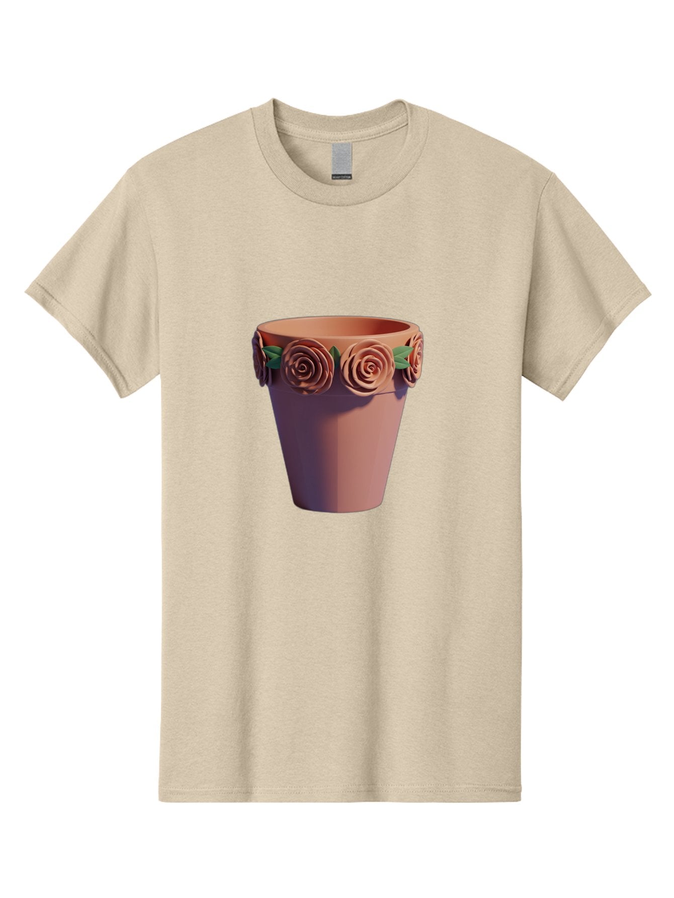 Terracotta-Pot Men'S Graphic Tee, 100% Cotton, Comfortable Casual Summer Wear, Machine Washable, Terracotta Pot, Flower Pot, Decorative Planter, Roses Decoration, Ceramic Vase, Home Decor, Gardening, Floral Arrangement Bab525 11