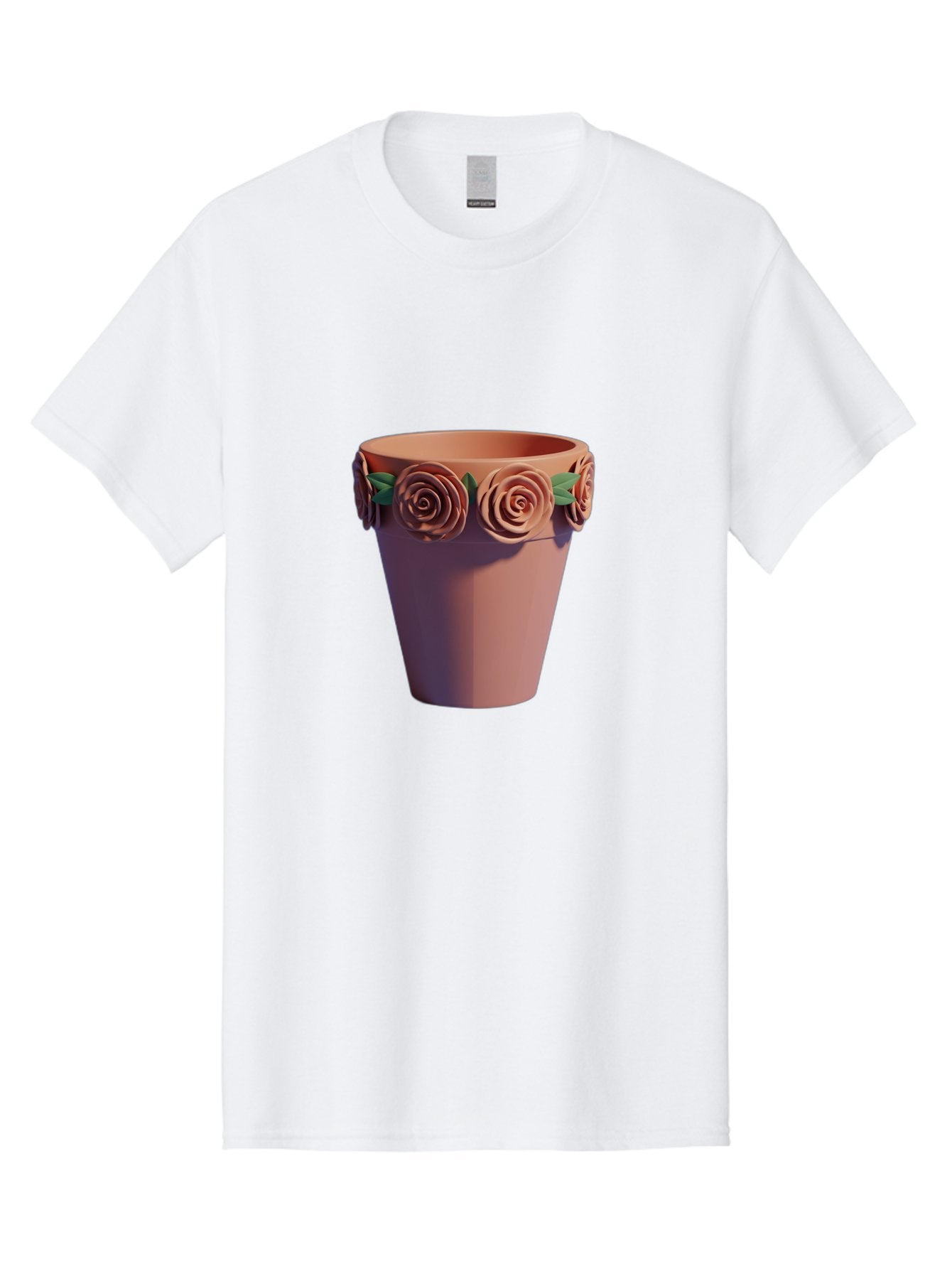 Terracotta-Pot Men'S Graphic Tee, 100% Cotton, Comfortable Casual Summer Wear, Machine Washable, Terracotta Pot, Flower Pot, Decorative Planter, Roses Decoration, Ceramic Vase, Home Decor, Gardening, Floral Arrangement Bab525