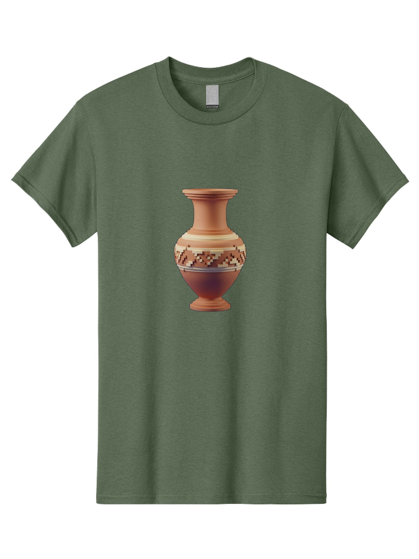 Terracotta-Vase-1 Men'S Graphic Tee, 100% Cotton, Comfortable Casual Summer Wear, Machine Washable, Clay Pot, Terracotta Vase, Decorative Pottery, Traditional Craftsmanship, Earthy Tones, Geometric Patterns, Pixel Art, Creative Expression, Bab526 15