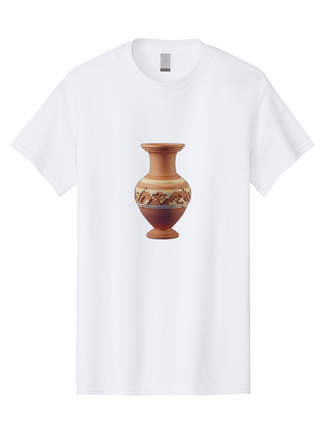 Terracotta-Vase-1 Men'S Graphic Tee, 100% Cotton, Comfortable Casual Summer Wear, Machine Washable, Clay Pot, Terracotta Vase, Decorative Pottery, Traditional Craftsmanship, Earthy Tones, Geometric Patterns, Pixel Art, Creative Expression, Bab526 11