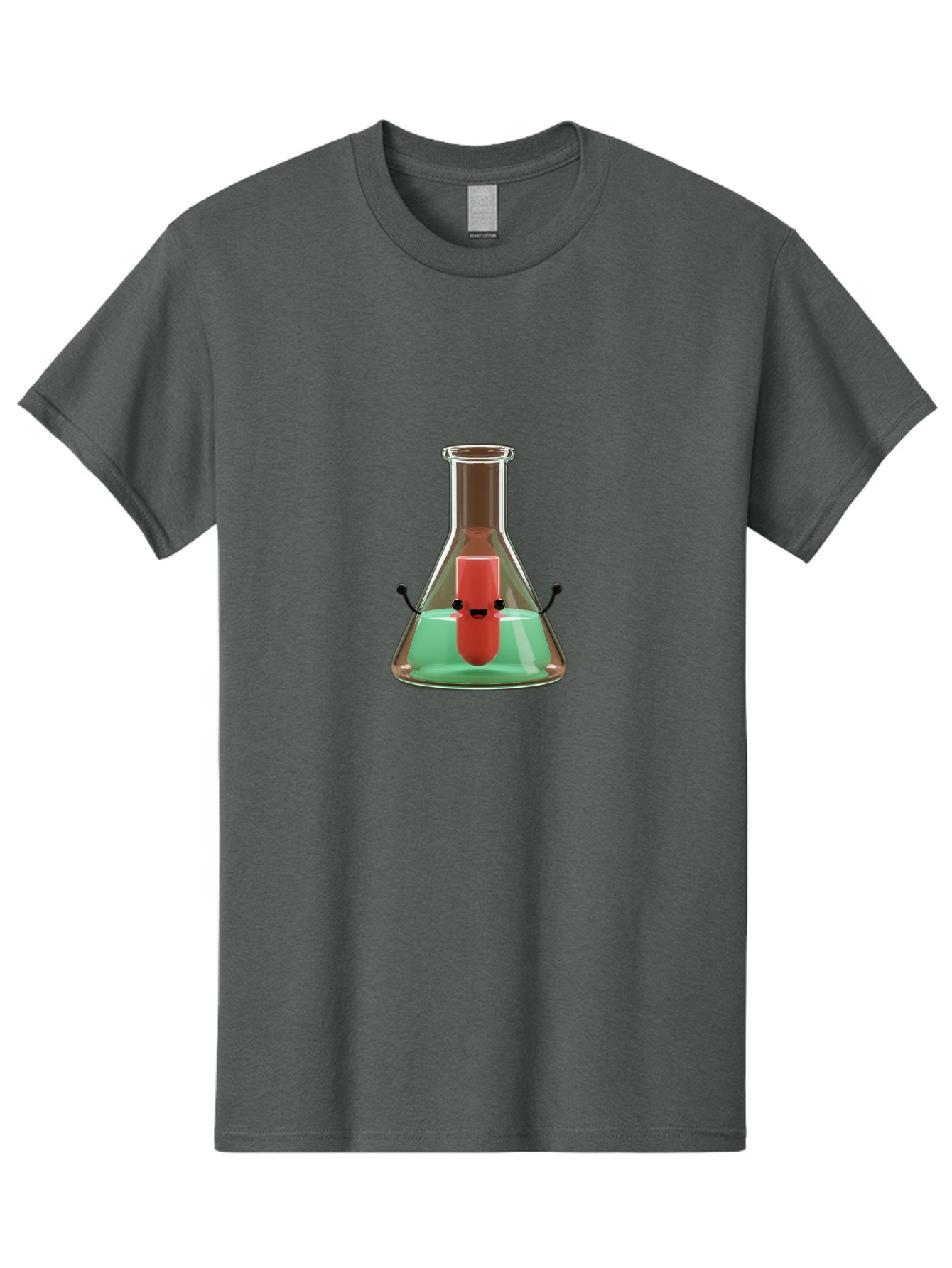 Test-Tube-Character Men'S Graphic Tee, 100% Cotton, Comfortable Casual Summer Wear, Machine Washable, Lipstick With Face, Cartoon Character, Laboratory Equipment, Glassware, Chemistry Experiment, Quirky Illustration, Comedic Art, Red Lipstick, Bab528 12