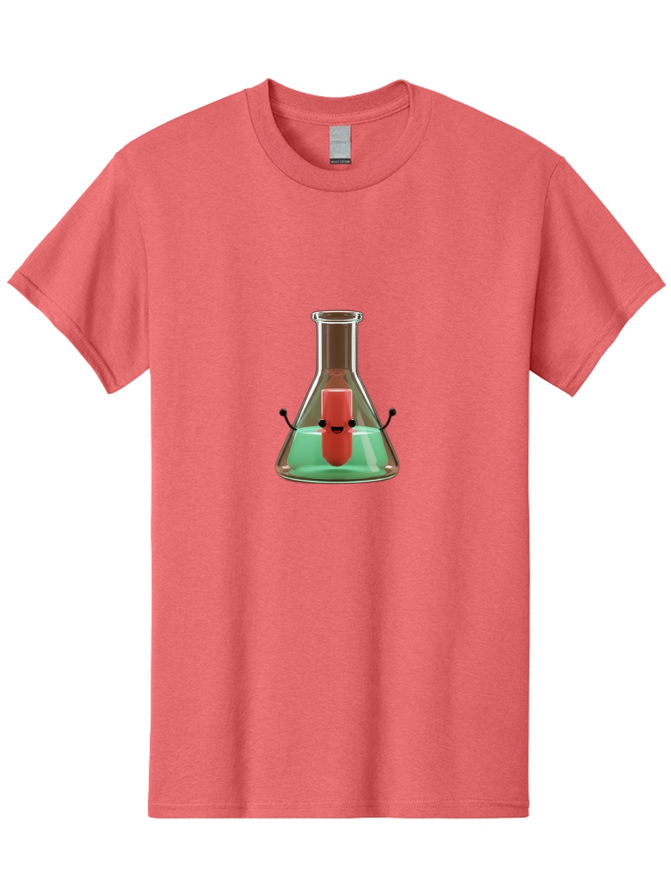 Test-Tube-Character Men'S Graphic Tee, 100% Cotton, Comfortable Casual Summer Wear, Machine Washable, Lipstick With Face, Cartoon Character, Laboratory Equipment, Glassware, Chemistry Experiment, Quirky Illustration, Comedic Art, Red Lipstick, Bab528 10