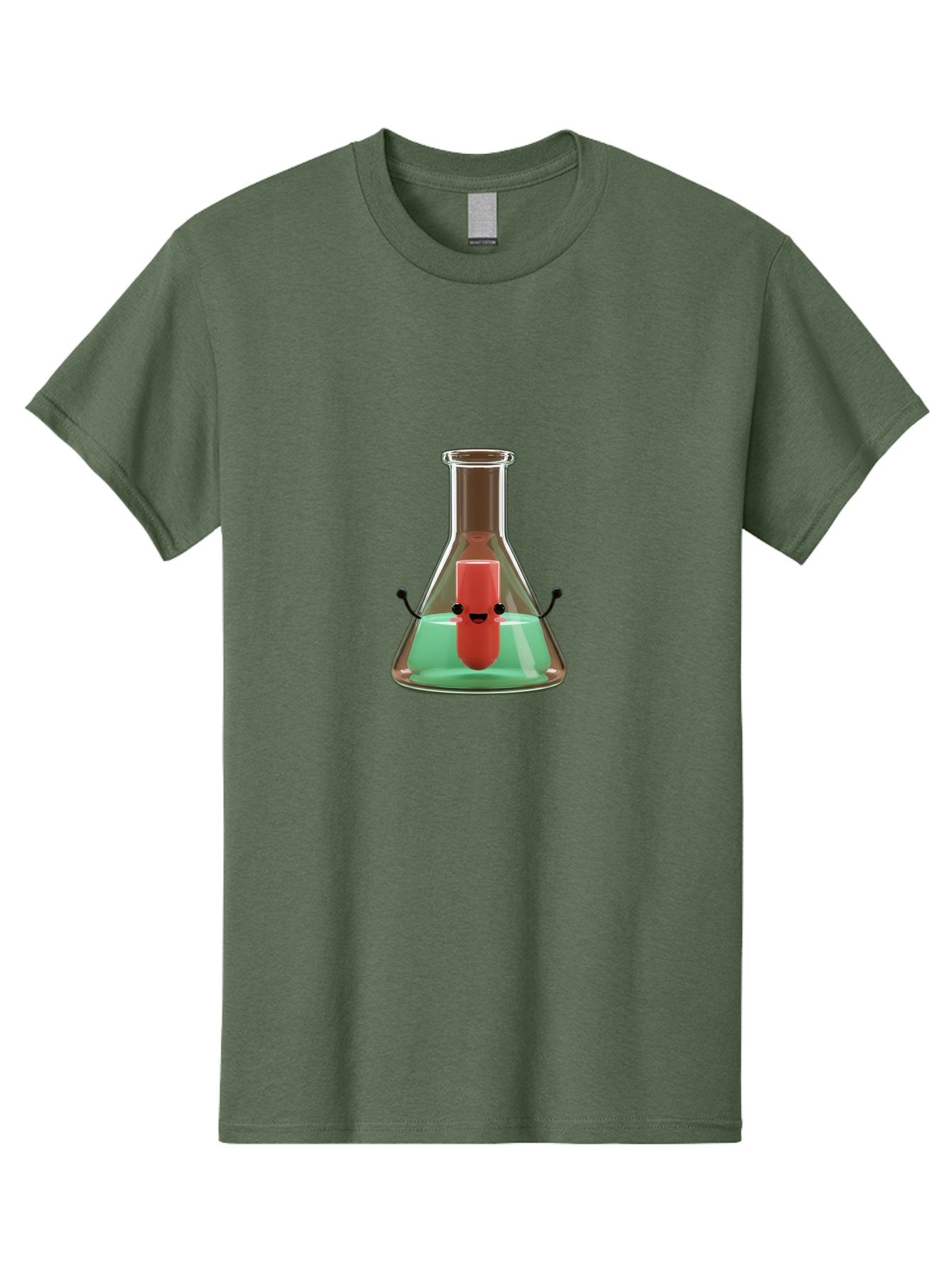 Test-Tube-Character Men'S Graphic Tee, 100% Cotton, Comfortable Casual Summer Wear, Machine Washable, Lipstick With Face, Cartoon Character, Laboratory Equipment, Glassware, Chemistry Experiment, Quirky Illustration, Comedic Art, Red Lipstick, Bab528 9