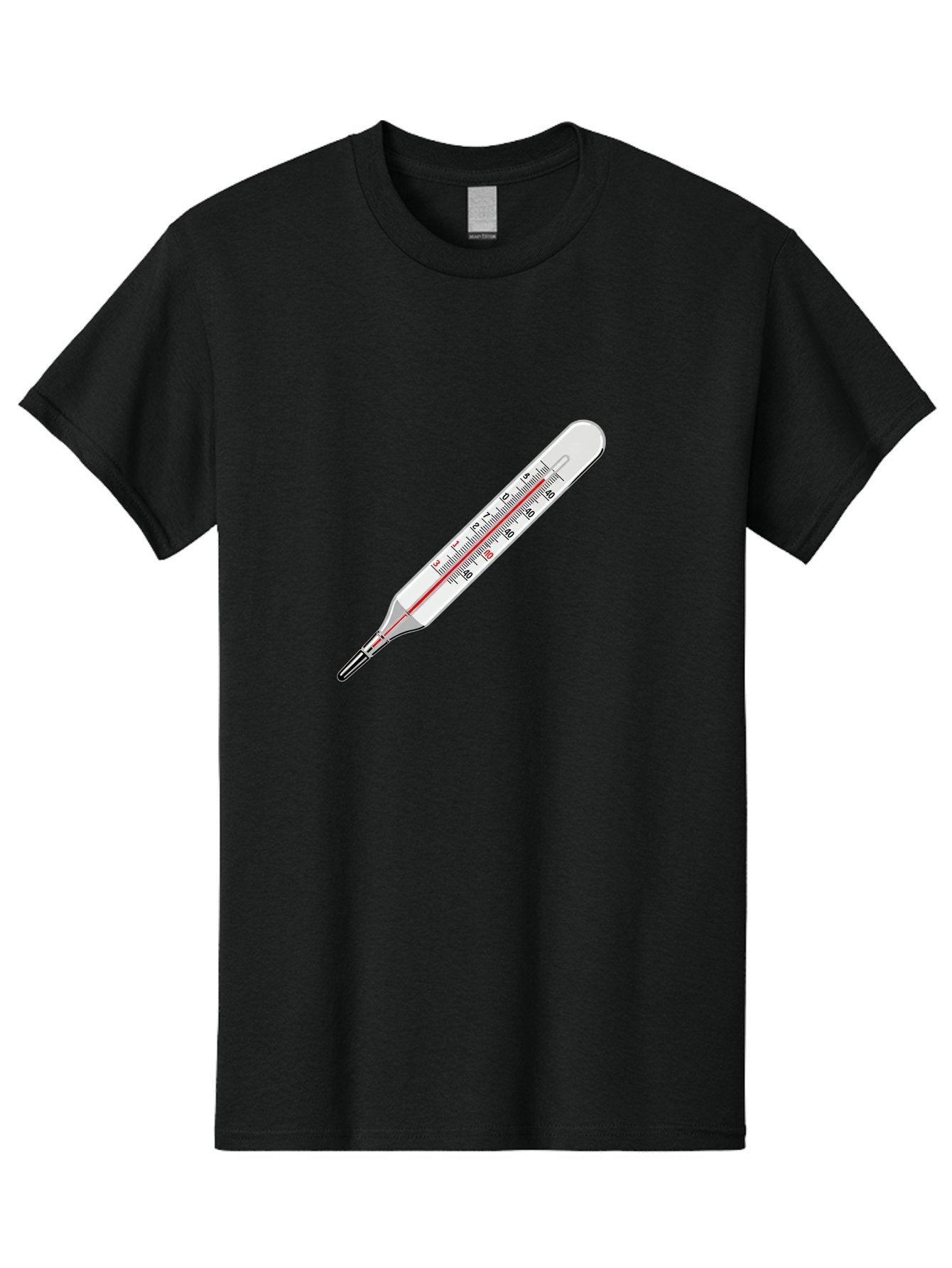 Thermometer-38-6 Men'S Graphic Tee, 100% Cotton, Comfortable Casual Summer Wear, Machine Washable, Medical Thermometer, Temperature Measurement, Health Monitoring, Red Mercury Column, Celsius Scale, 39 Degrees, Medical Equipment, Bab530 6