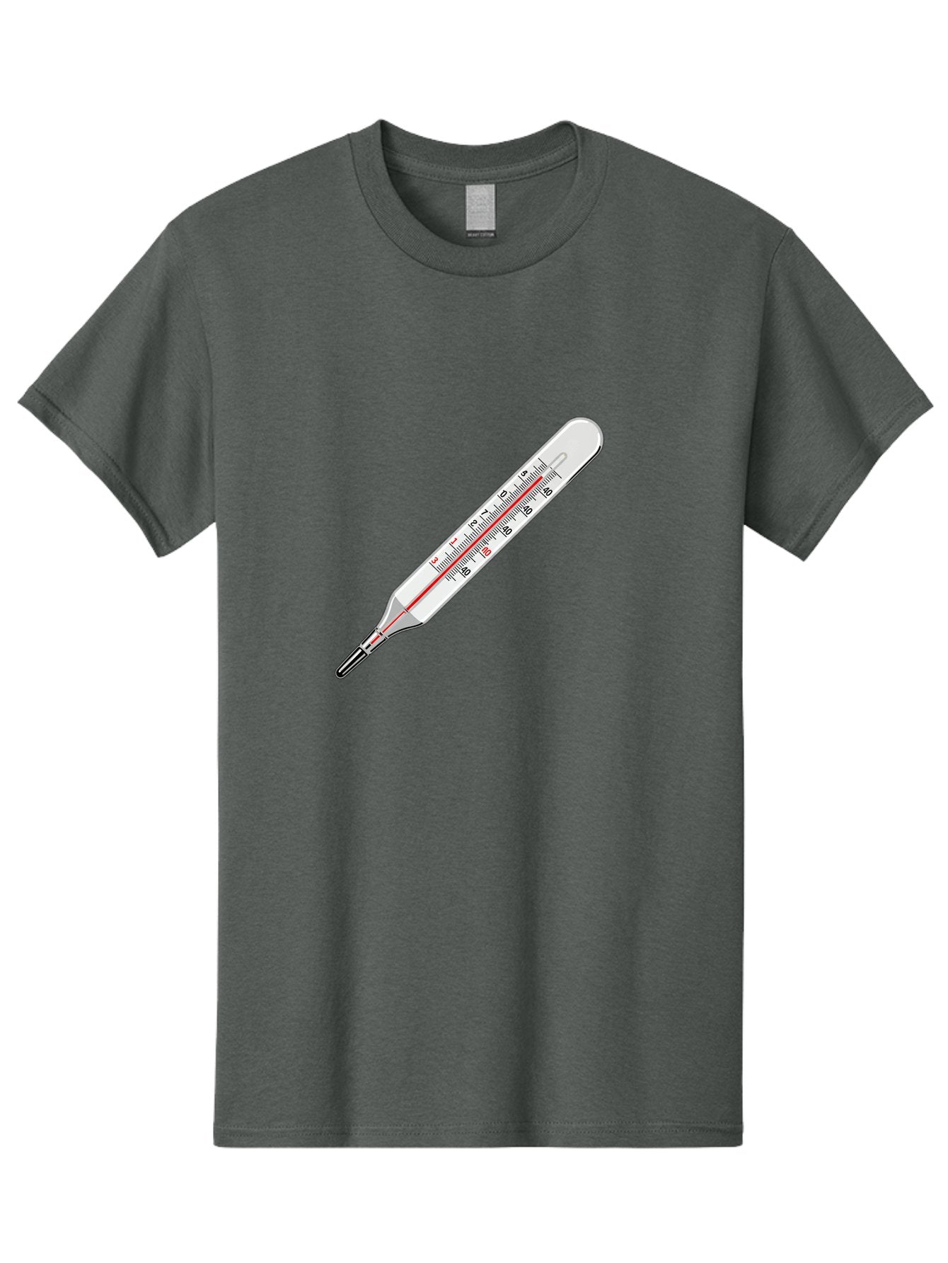 Thermometer-38-6 Men'S Graphic Tee, 100% Cotton, Comfortable Casual Summer Wear, Machine Washable, Medical Thermometer, Temperature Measurement, Health Monitoring, Red Mercury Column, Celsius Scale, 39 Degrees, Medical Equipment, Bab530 3