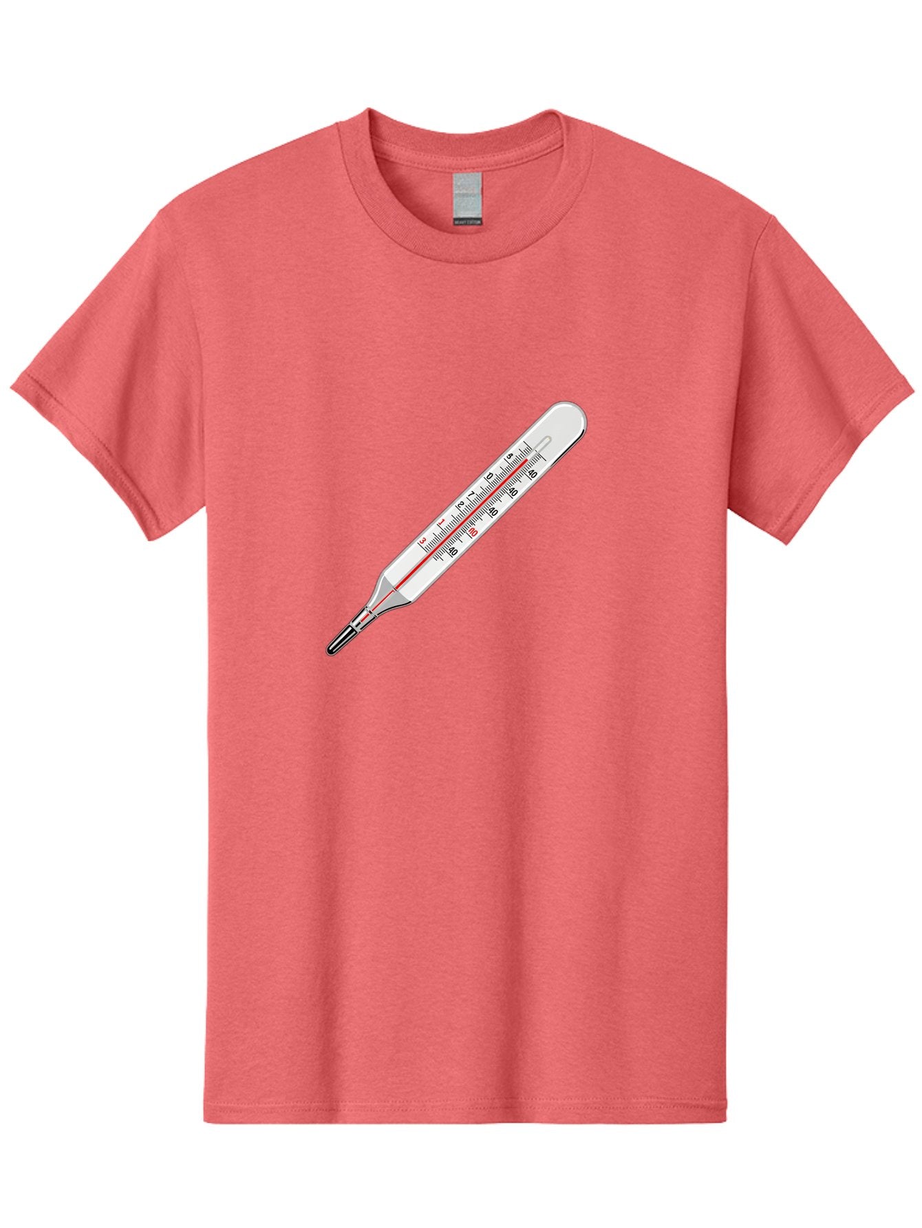 Thermometer-38-6 Men'S Graphic Tee, 100% Cotton, Comfortable Casual Summer Wear, Machine Washable, Medical Thermometer, Temperature Measurement, Health Monitoring, Red Mercury Column, Celsius Scale, 39 Degrees, Medical Equipment, Bab530 4